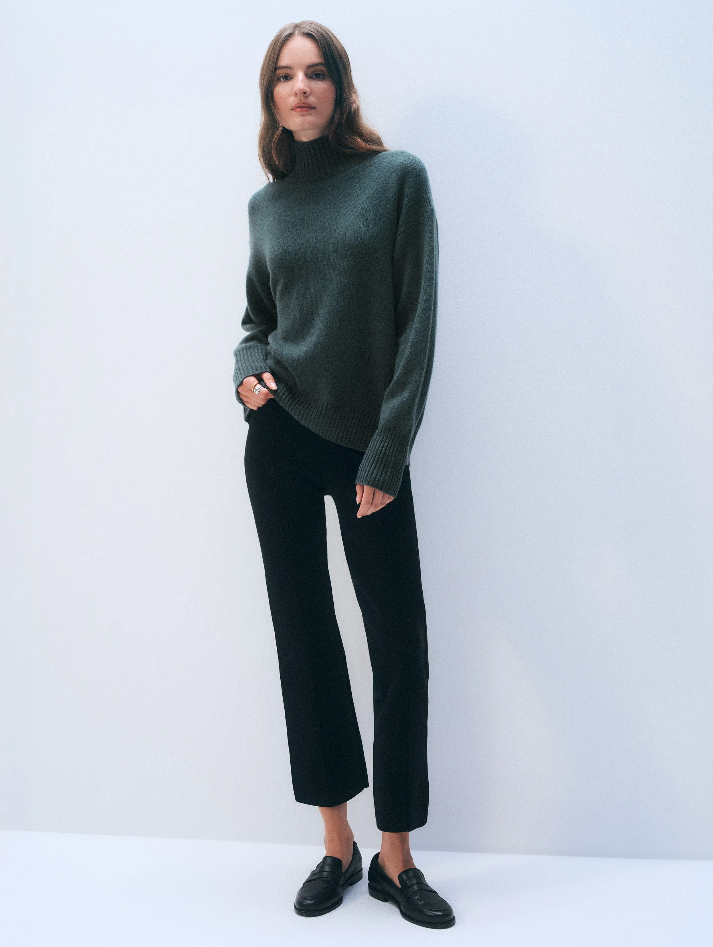 Superfine Organic Cotton Kick Flare Pant sold by White + Warren product image thumbnail 3