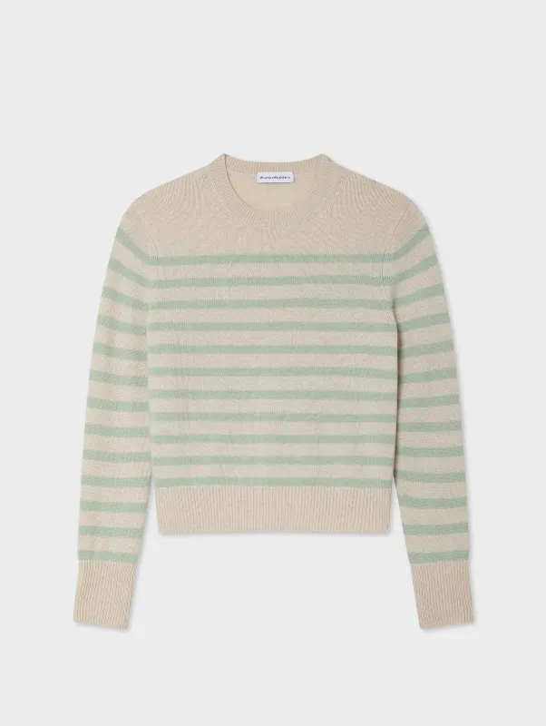 Cashmere Striped Crewneck sold by White + Warren