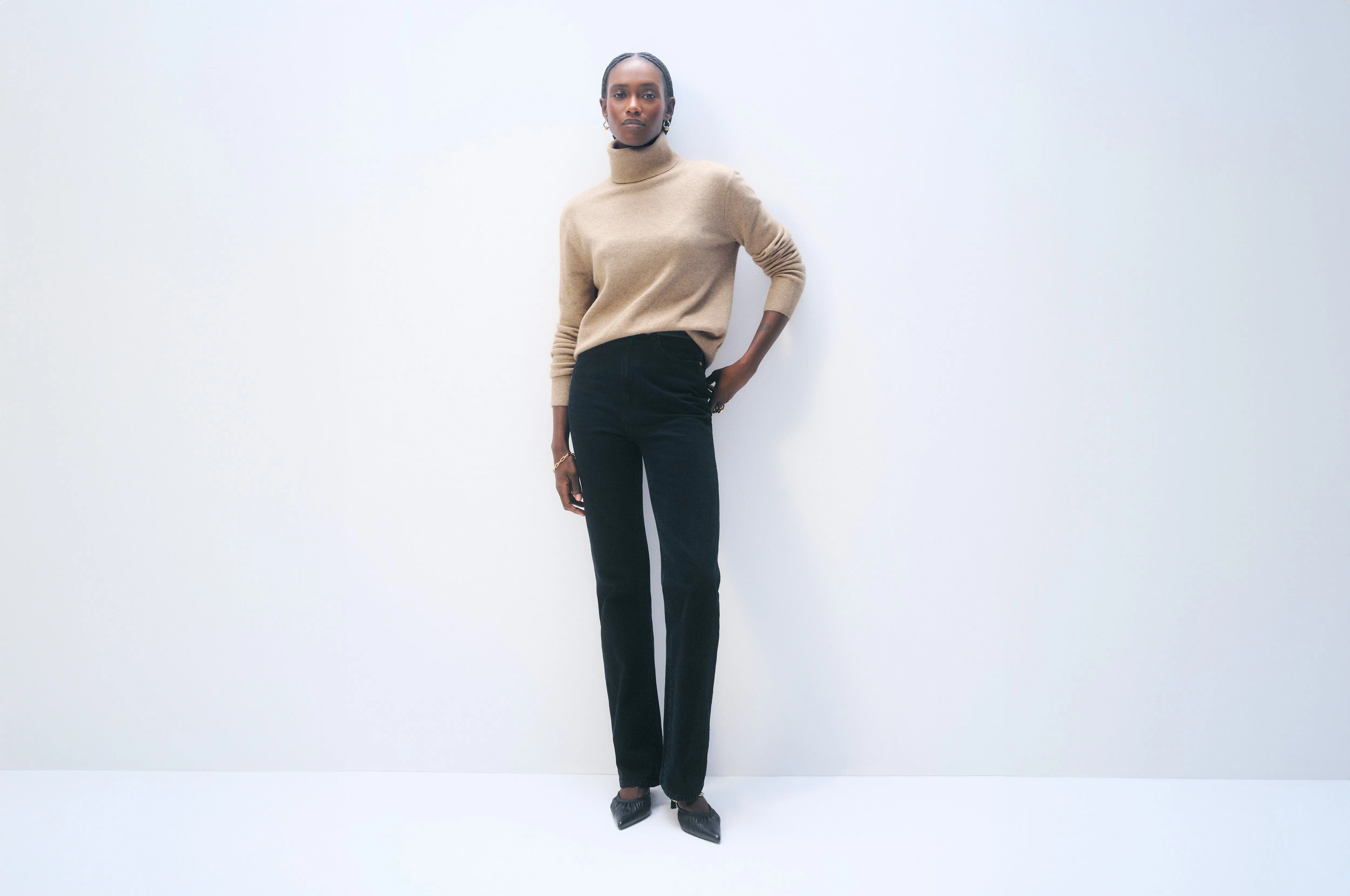 Cashmere Turtleneck | Taupe Heather sold by White + Warren product image thumbnail 5