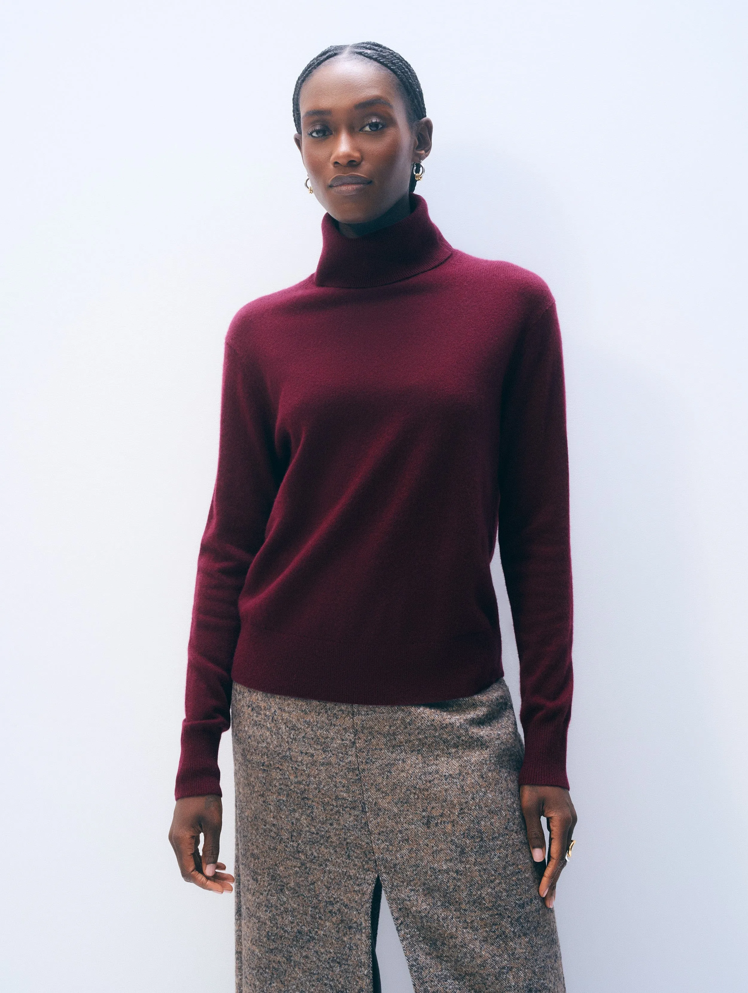 Cashmere Turtleneck | Sangria sold by White + Warren