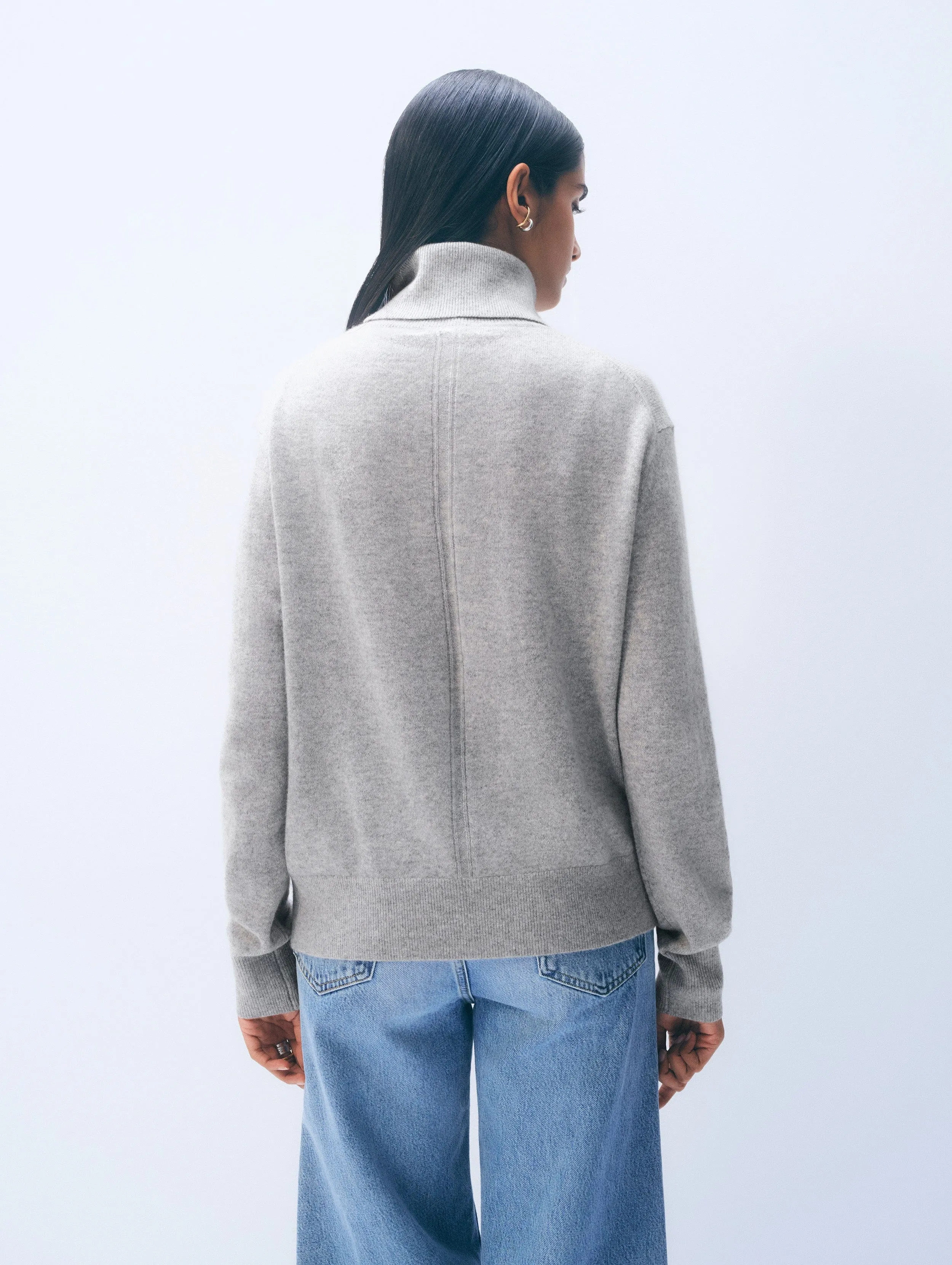 Cashmere Turtleneck | Grey Heather sold by White + Warren product image thumbnail 4