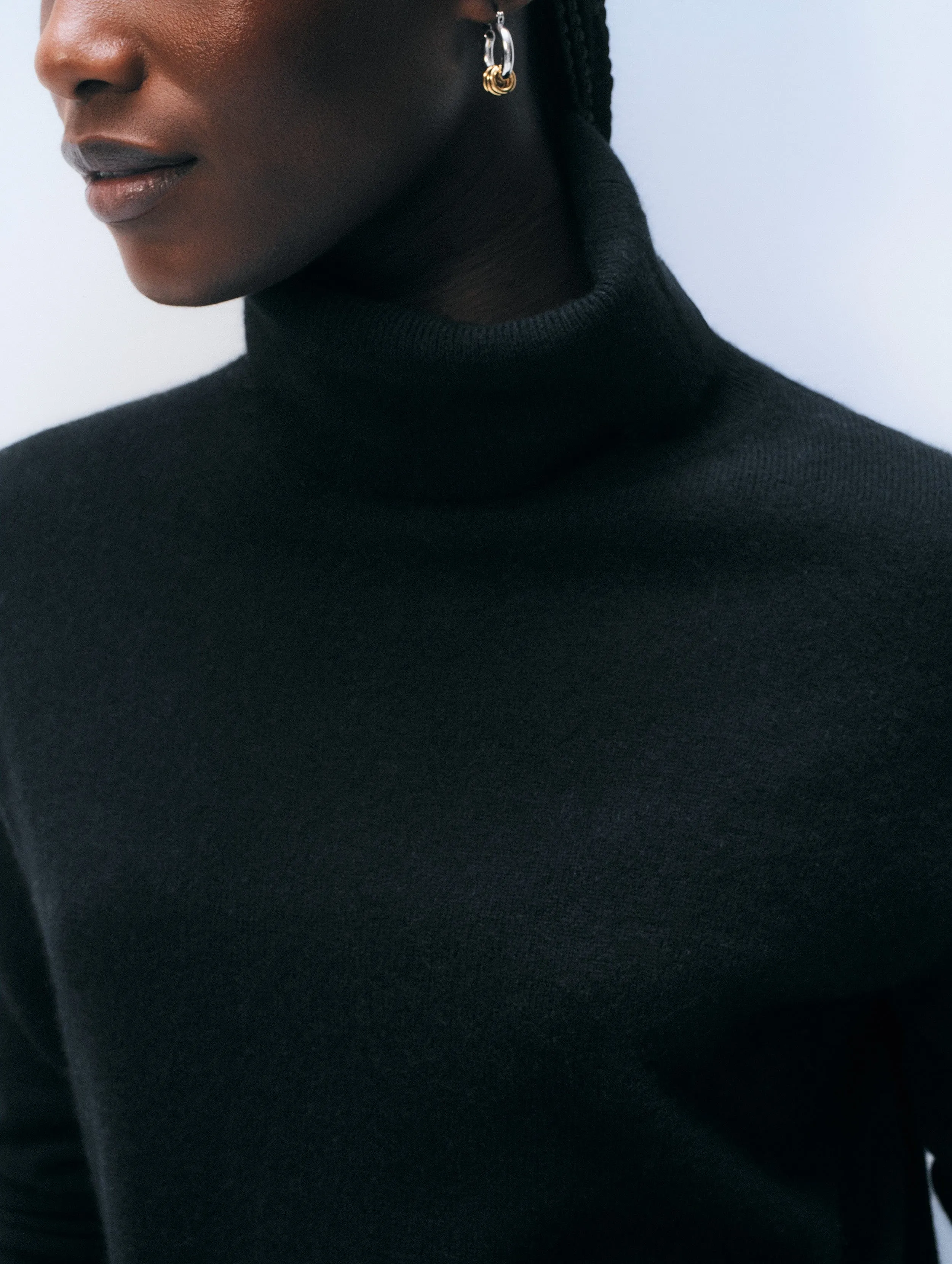 Cashmere Turtleneck | Black sold by White + Warren product image thumbnail 2