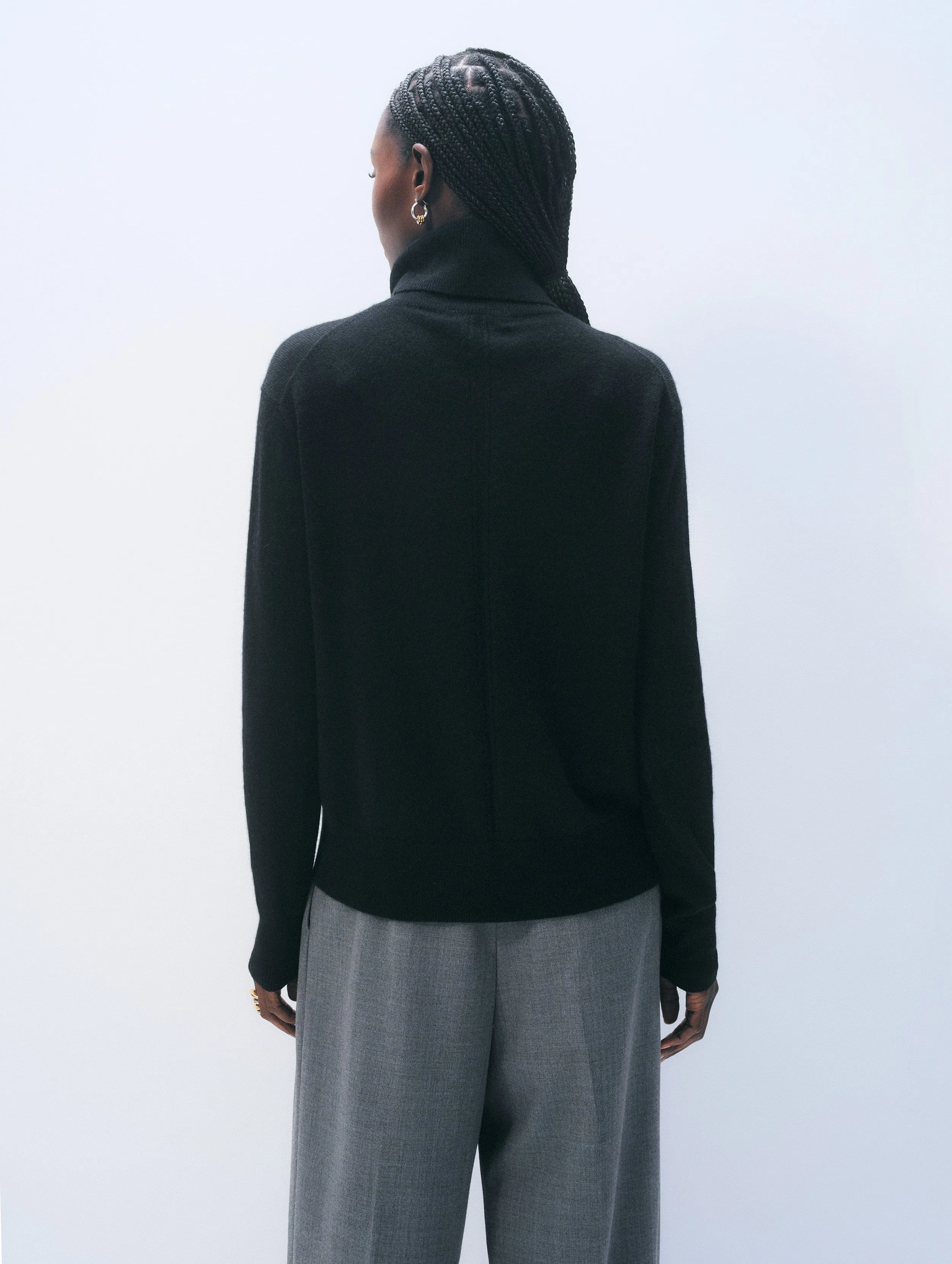 Cashmere Turtleneck | Black sold by White + Warren product image thumbnail 3