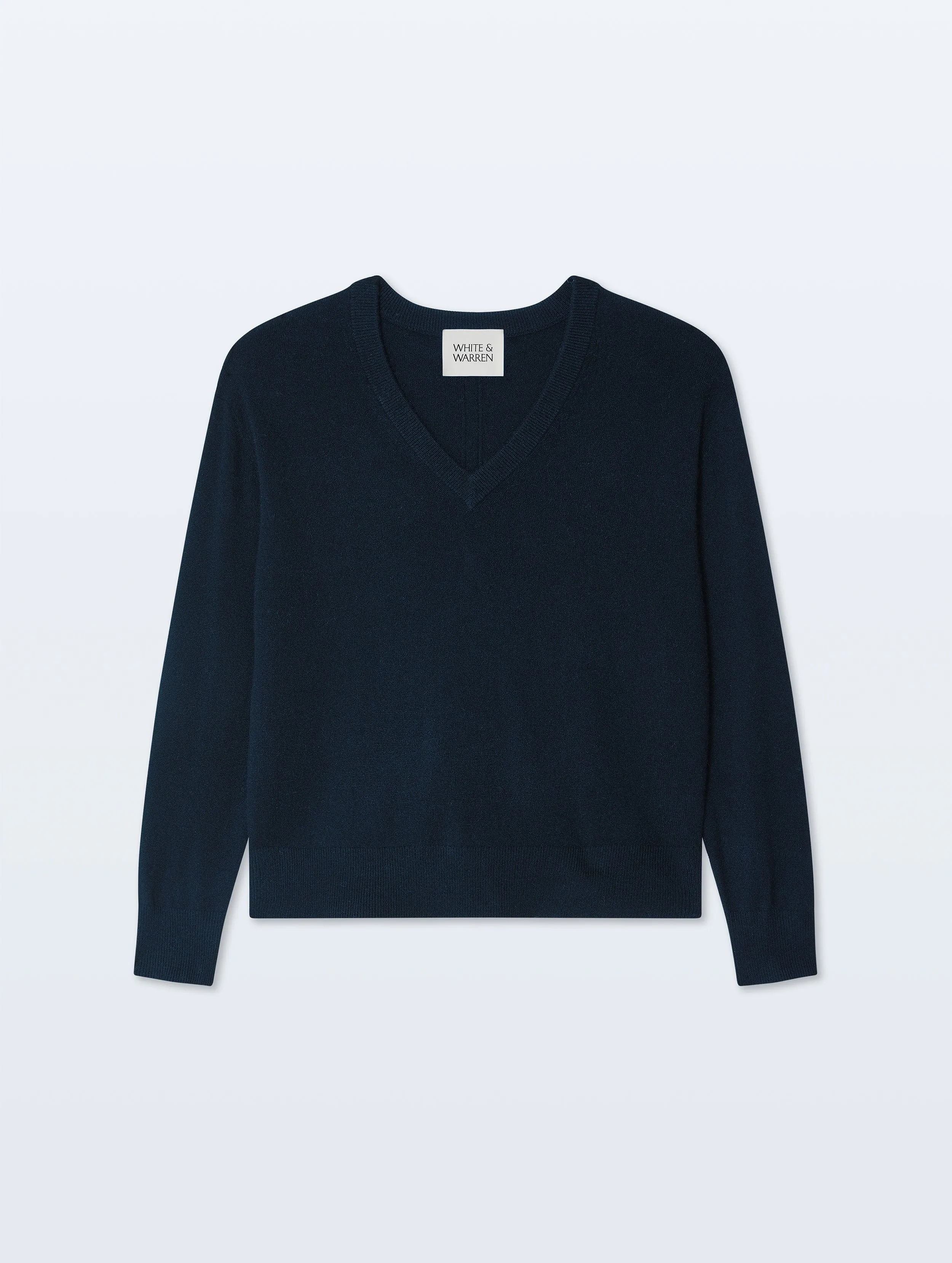 Cashmere V Neck | Deep Navy sold by White + Warren product image thumbnail 4