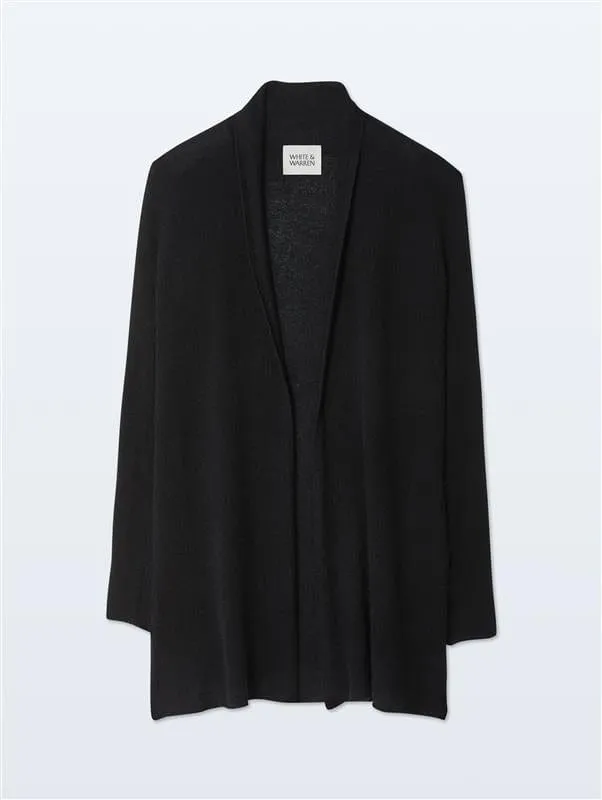 Cashmere Trapeze Cardigan | Black sold by White + Warren product image thumbnail 4