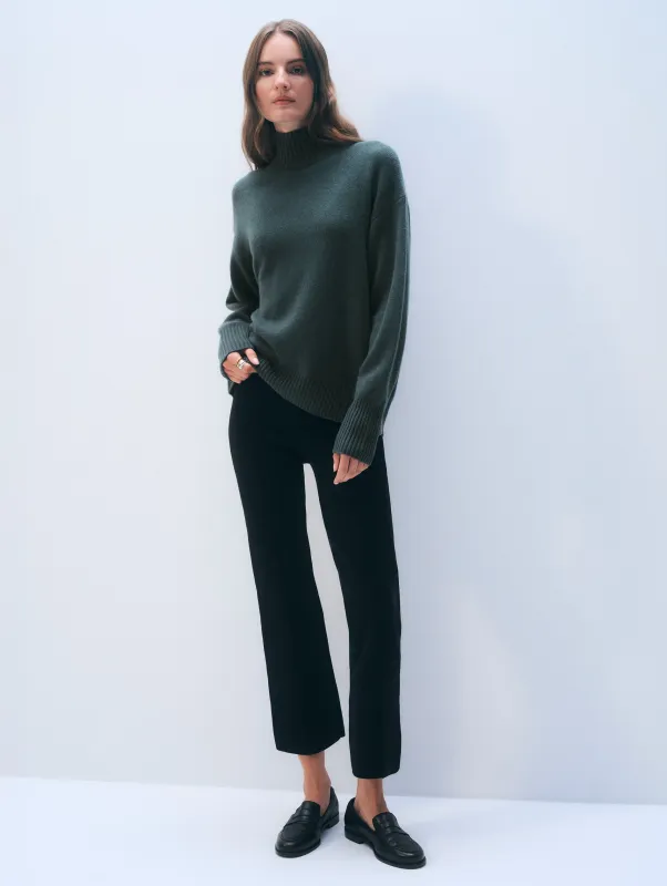 Superfine Organic Cotton Kick Flare Pant | Black sold by White + Warren