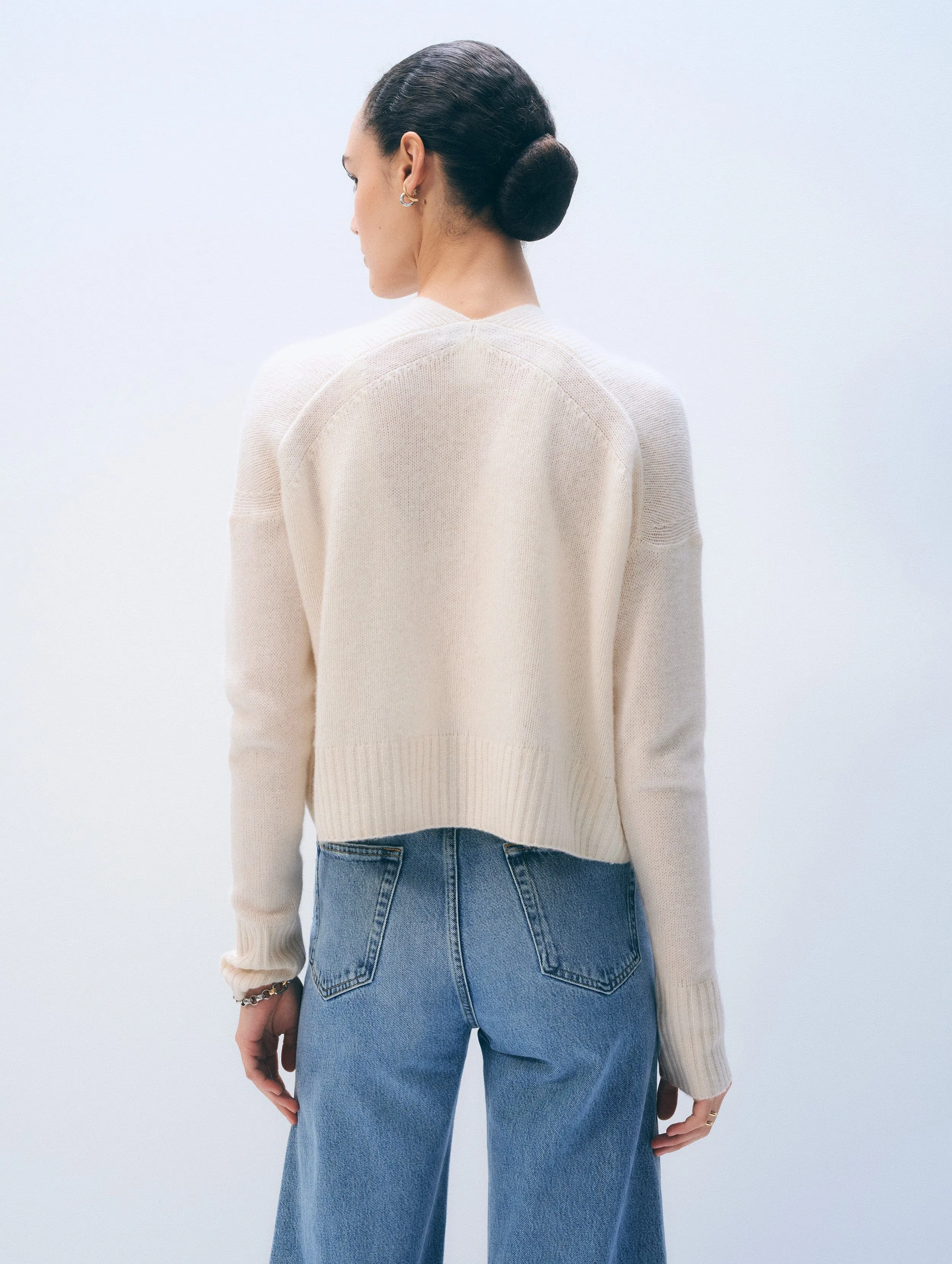 Cashmere Open Front Cardigan | Soft White sold by White + Warren product image thumbnail 3