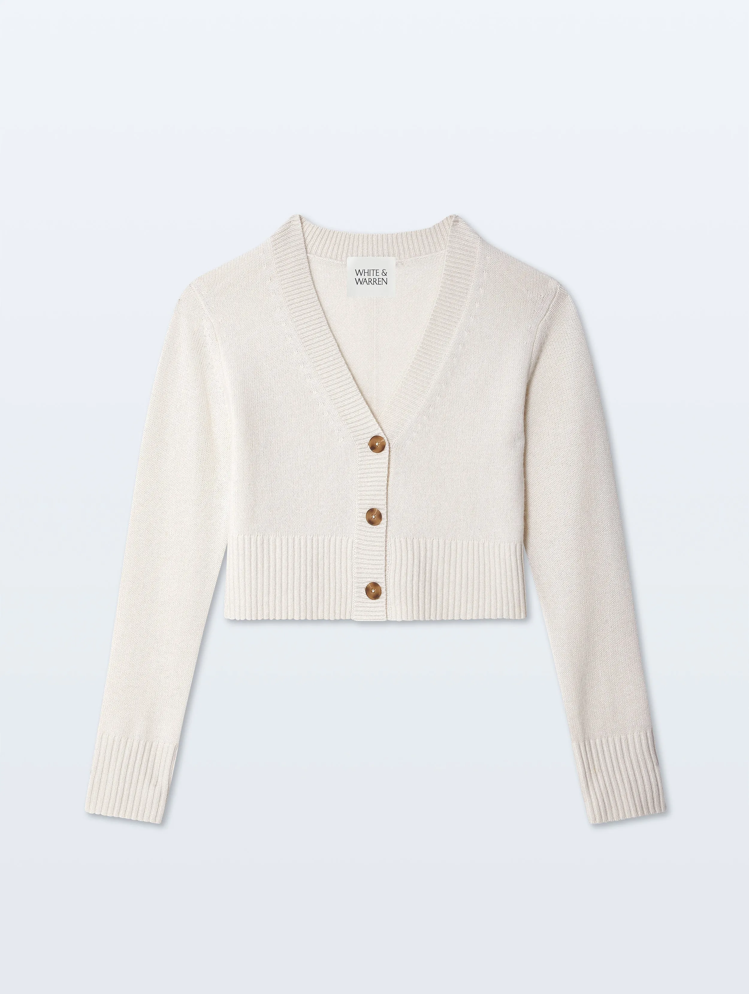 Cashmere Button Cardigan | Soft White sold by White + Warren
