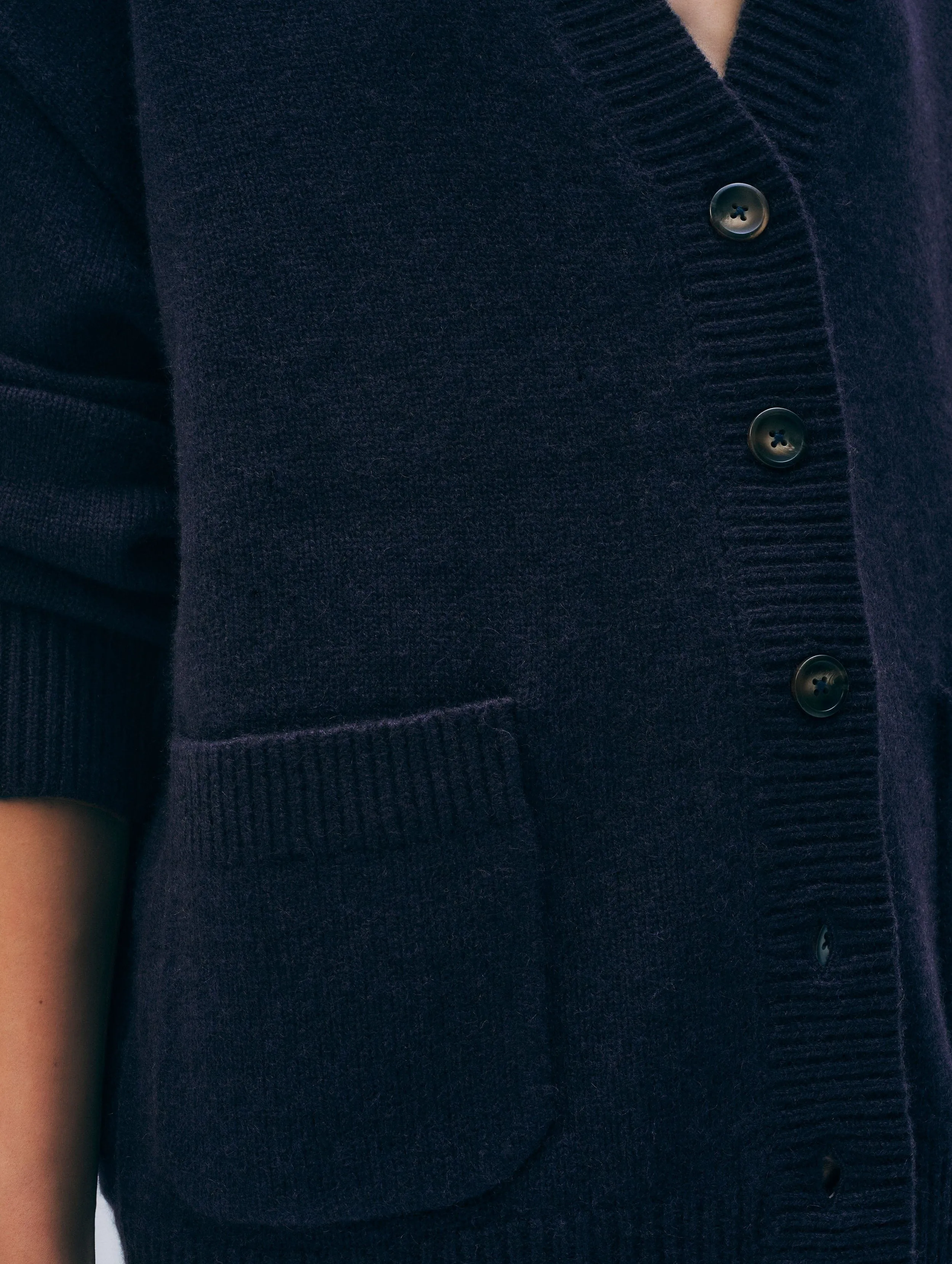 Cashmere Luxe Pocket Cardigan | Deep Navy sold by White + Warren product image thumbnail 2