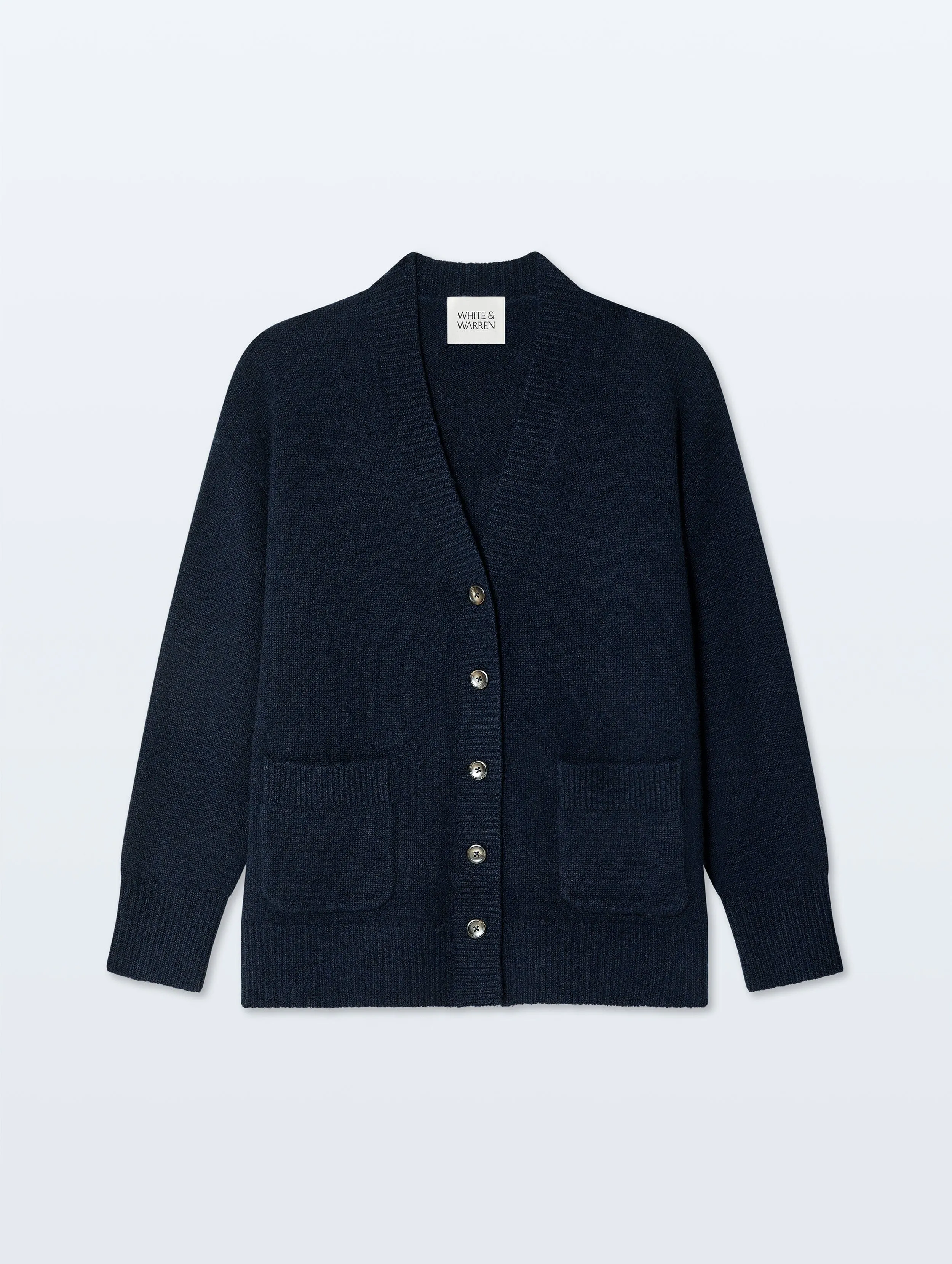 Cashmere Luxe Pocket Cardigan | Deep Navy sold by White + Warren product image thumbnail 4