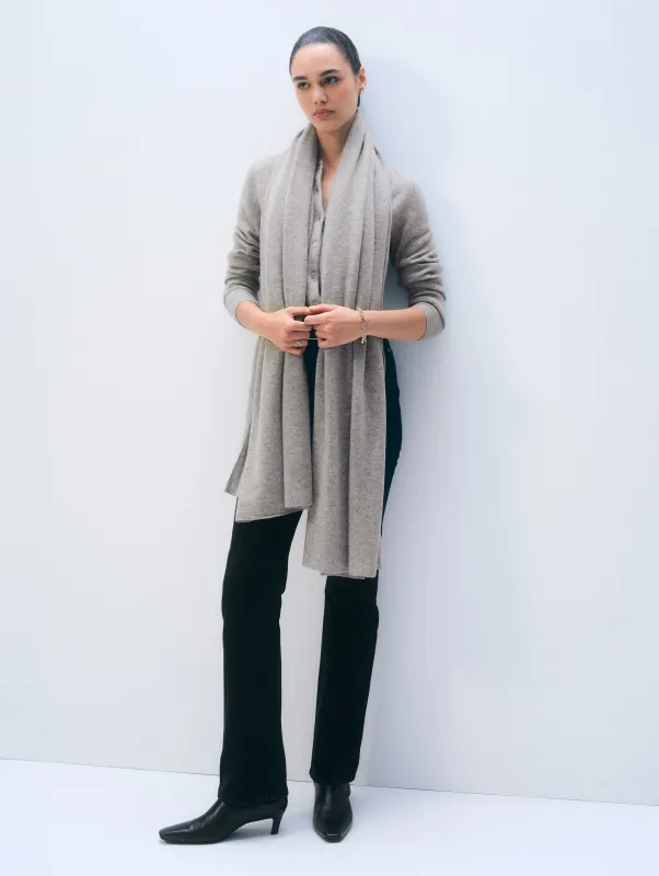 Cashmere Travel Wrap | Grey Heather sold by White + Warren
