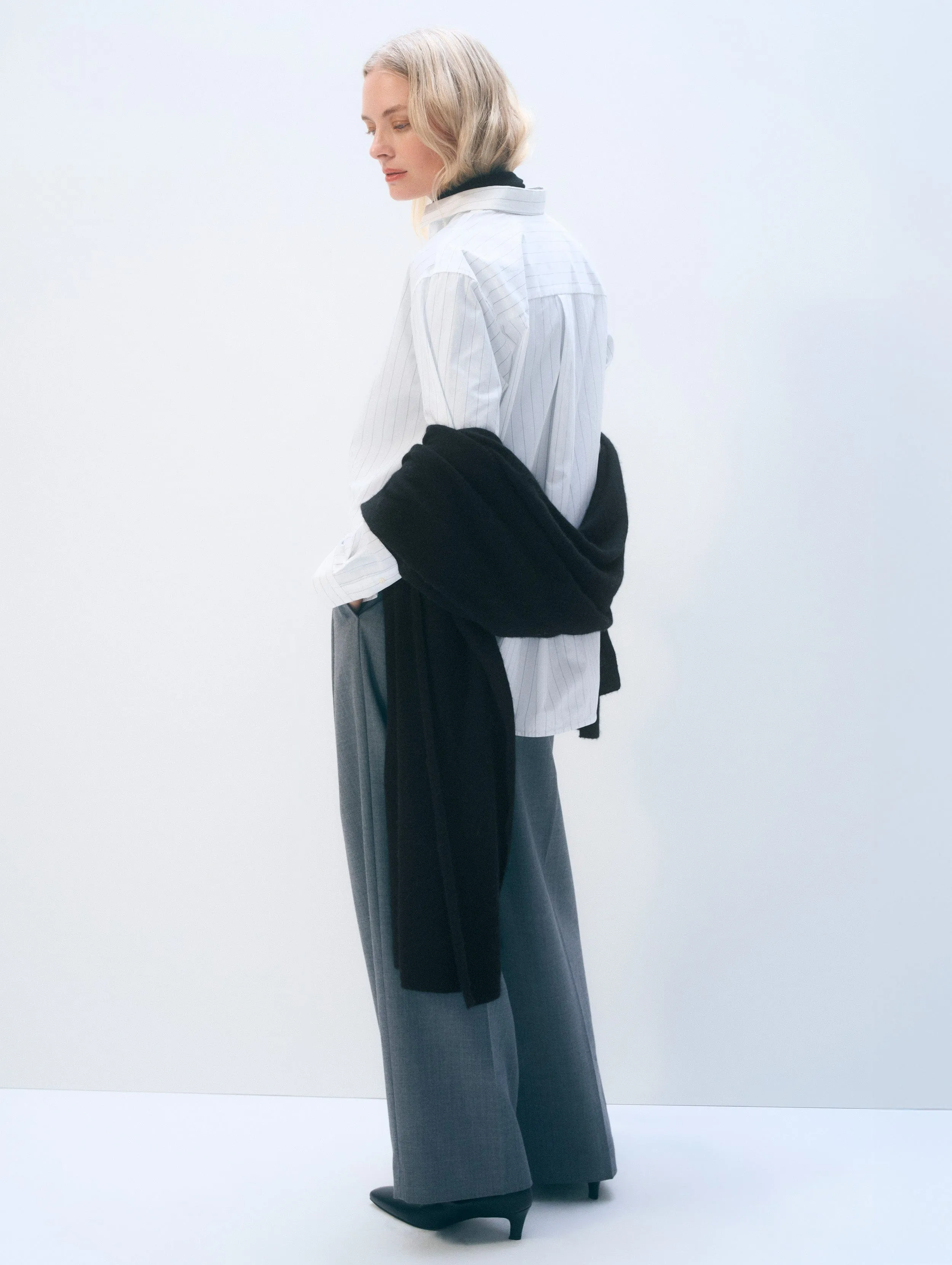 Cashmere Travel Wrap | Black sold by White + Warren product image thumbnail 2