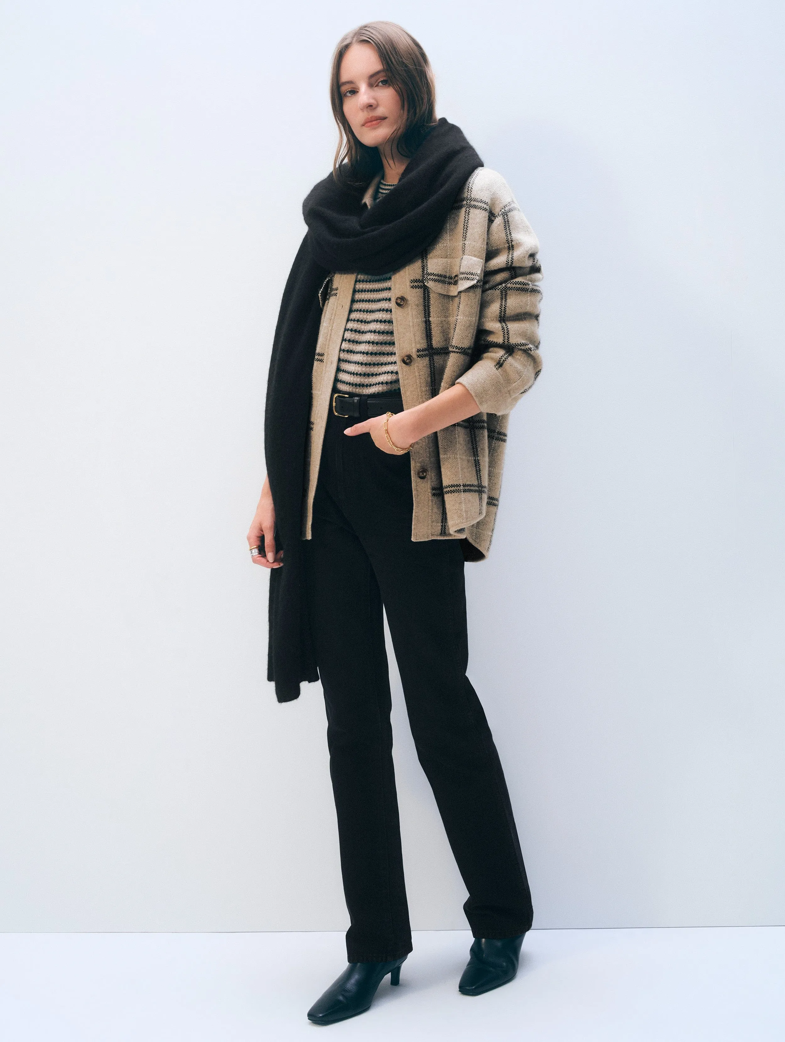 Cashmere Travel Wrap | Black sold by White + Warren product image thumbnail 3