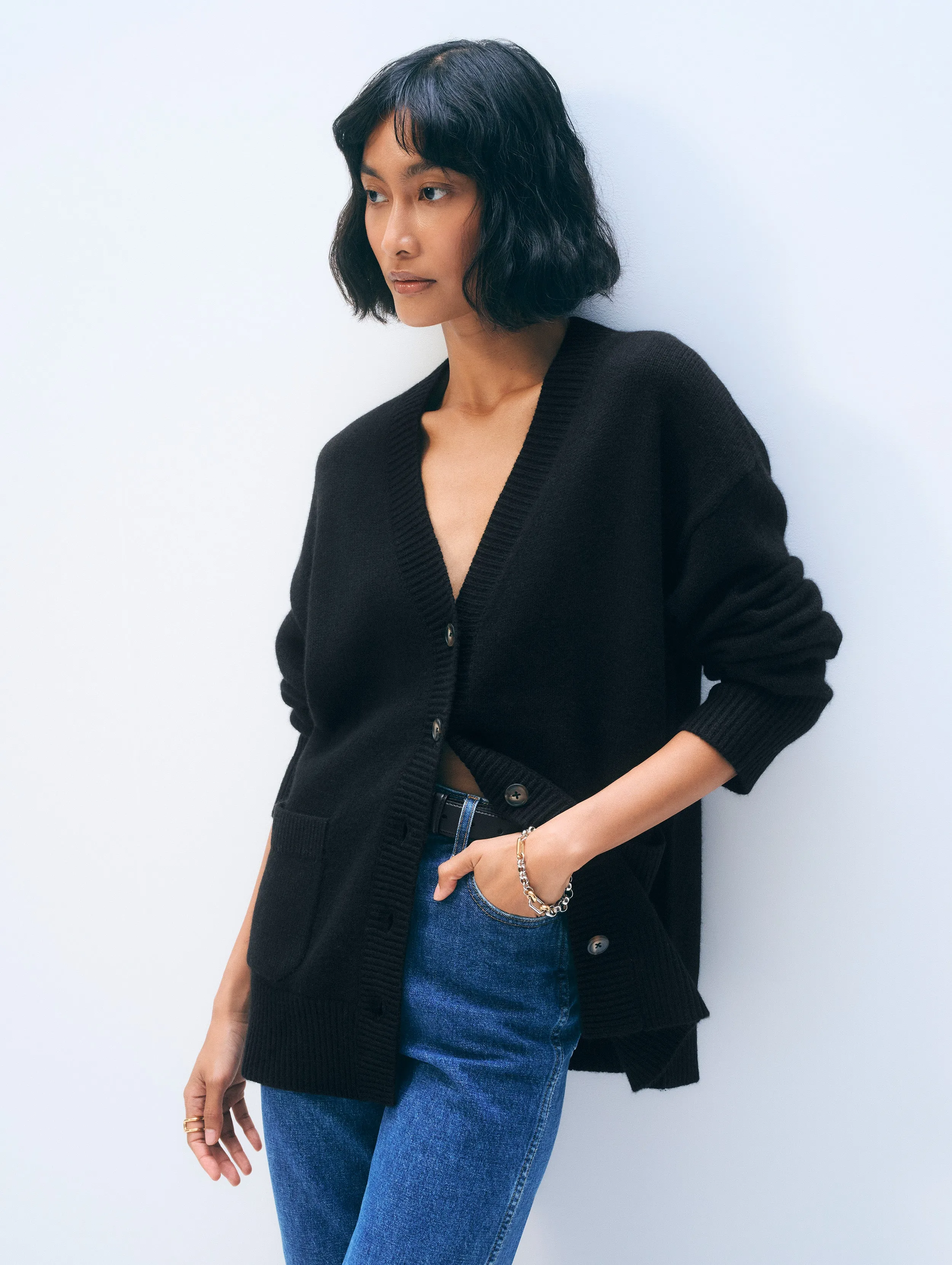 Cashmere Luxe Pocket Cardigan sold by White + Warren product image thumbnail 4