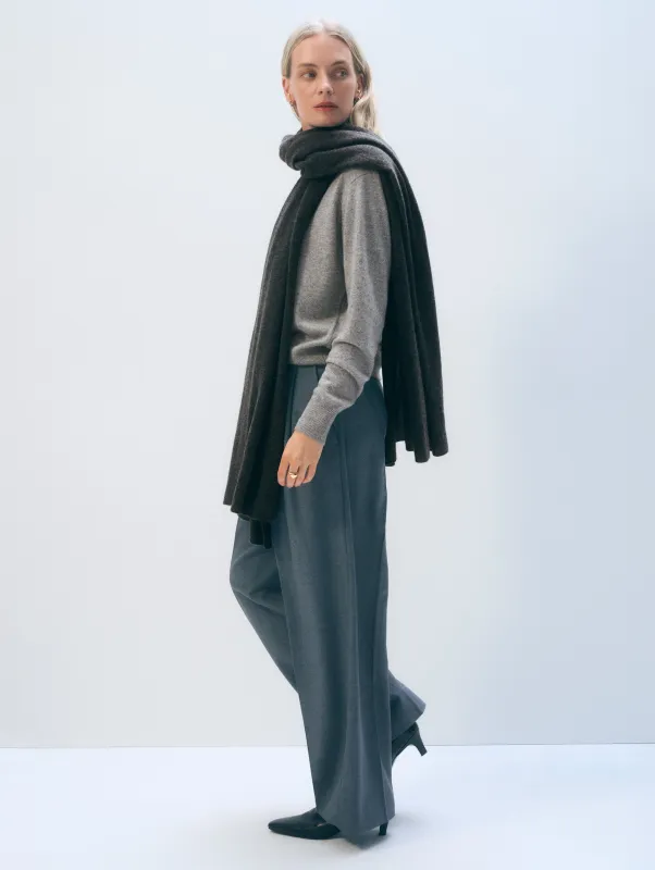 Cashmere Travel Wrap | Dark Slate Heather sold by White + Warren