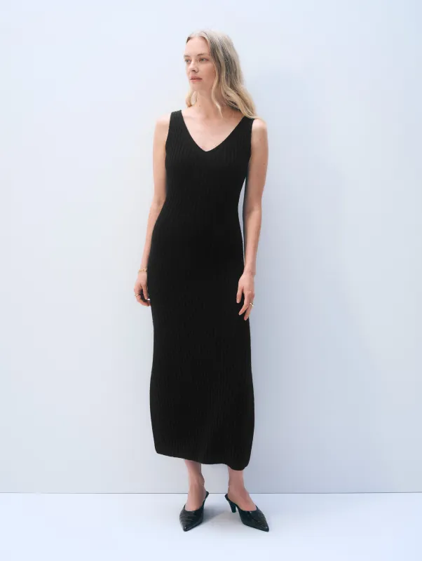 Cashmere Blend Ribbed Midi Dress sold by White + Warren