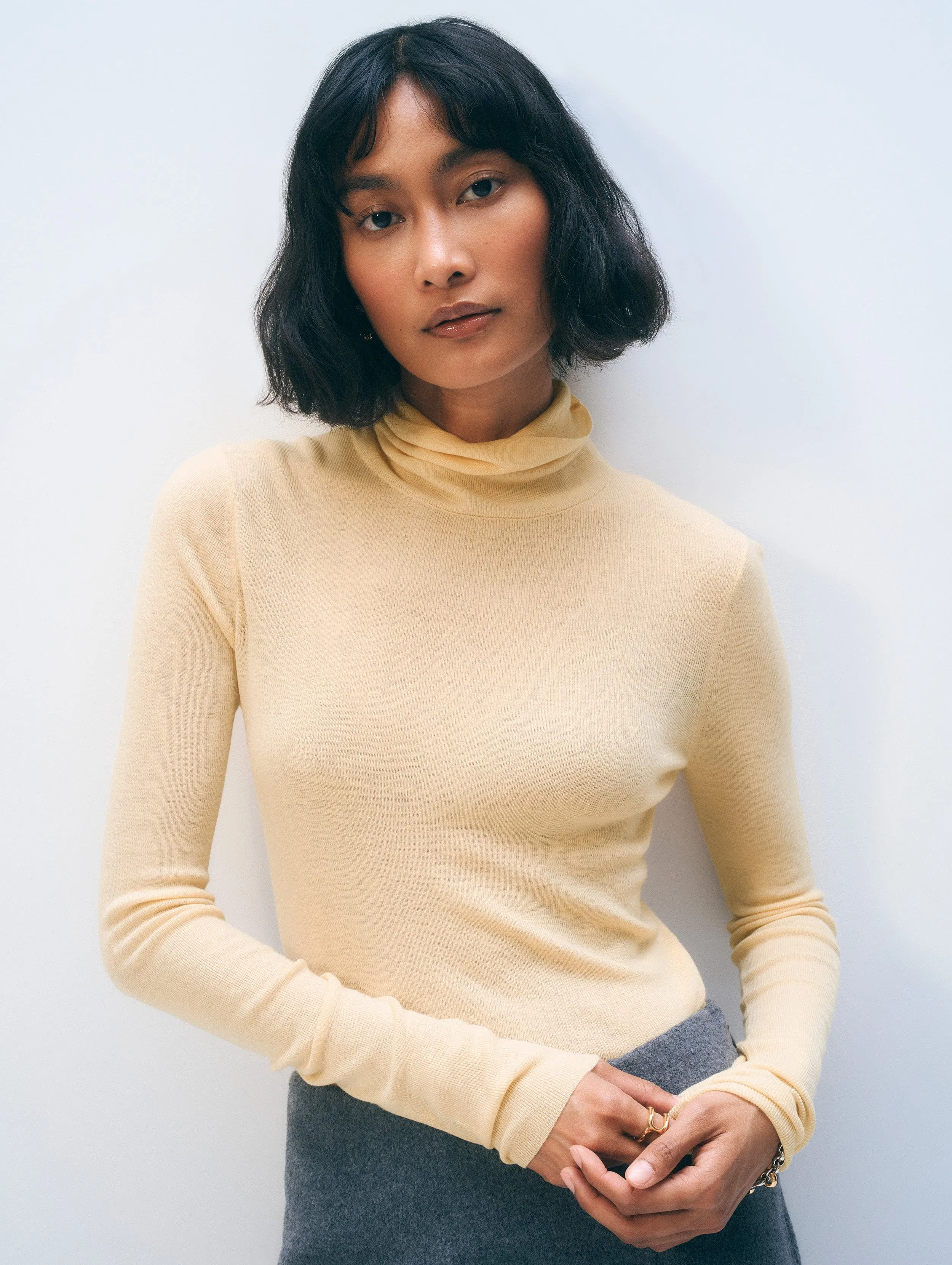 Superfine Cashmere Blend Turtleneck sold by White + Warren product image thumbnail 2