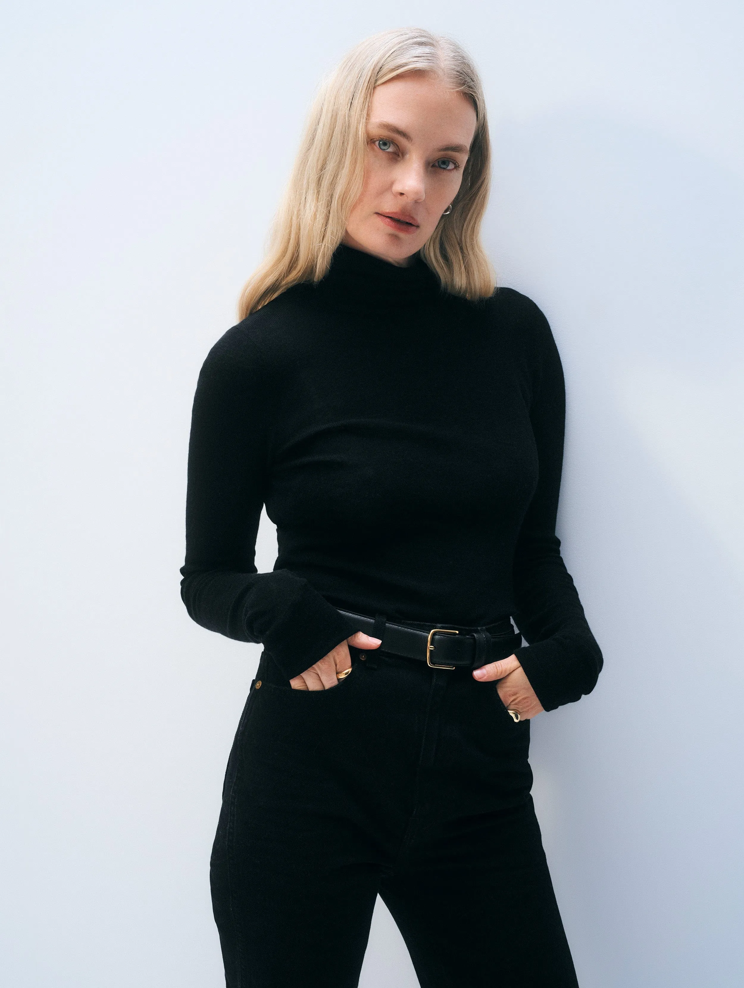 Superfine Cashmere Blend Turtleneck sold by White + Warren product image thumbnail 3