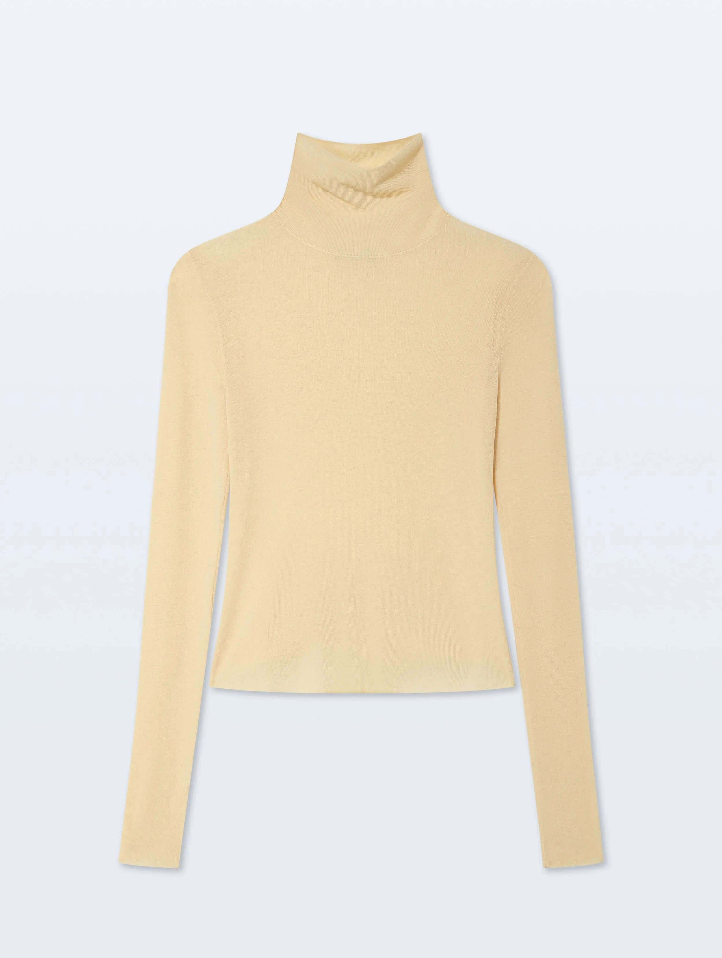 Superfine Cashmere Blend Turtleneck | Buttercream Yellow sold by White + Warren product image thumbnail 4