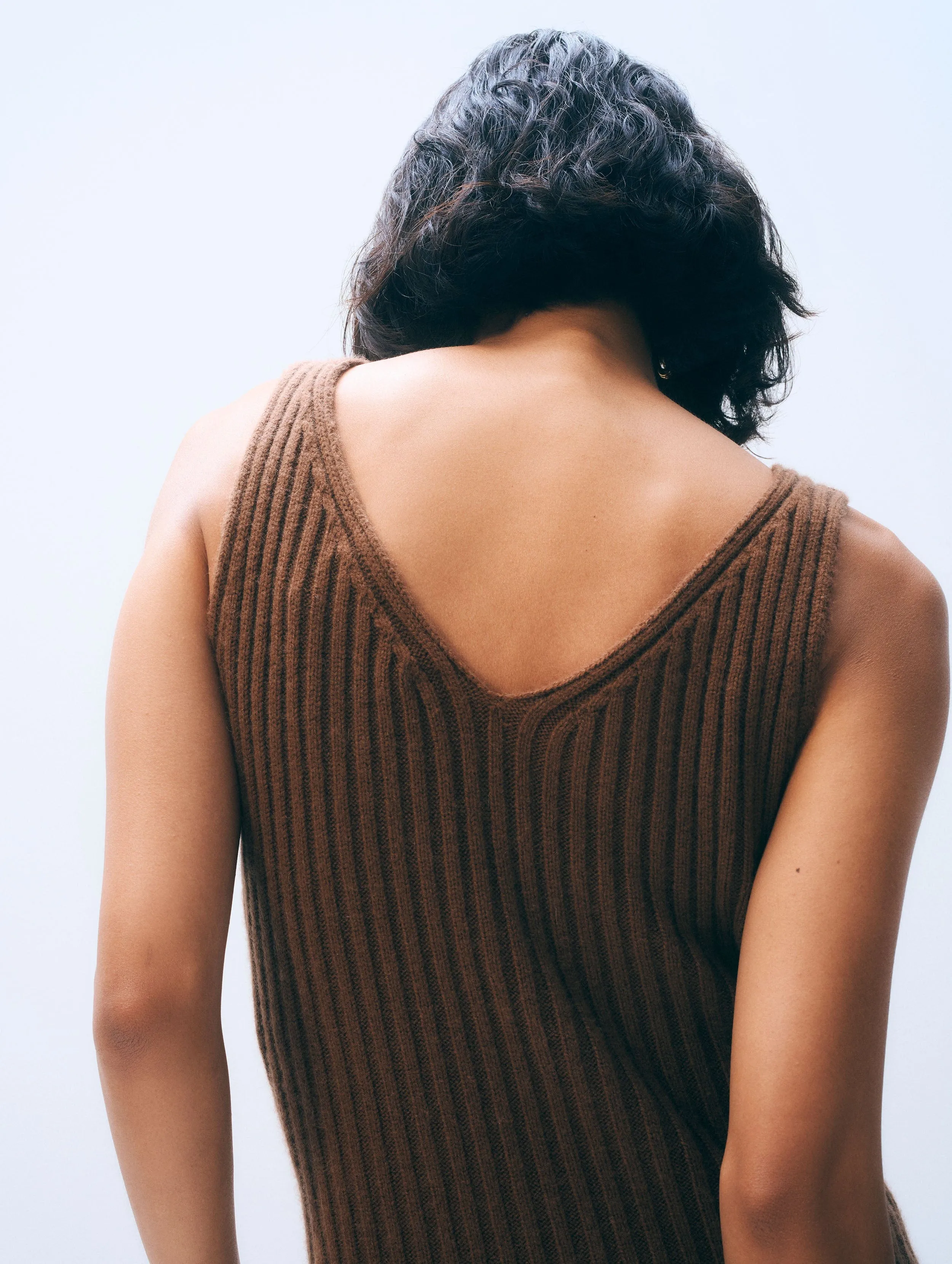 Cashmere Blend Ribbed Midi Dress | Umber sold by White + Warren product image thumbnail 2