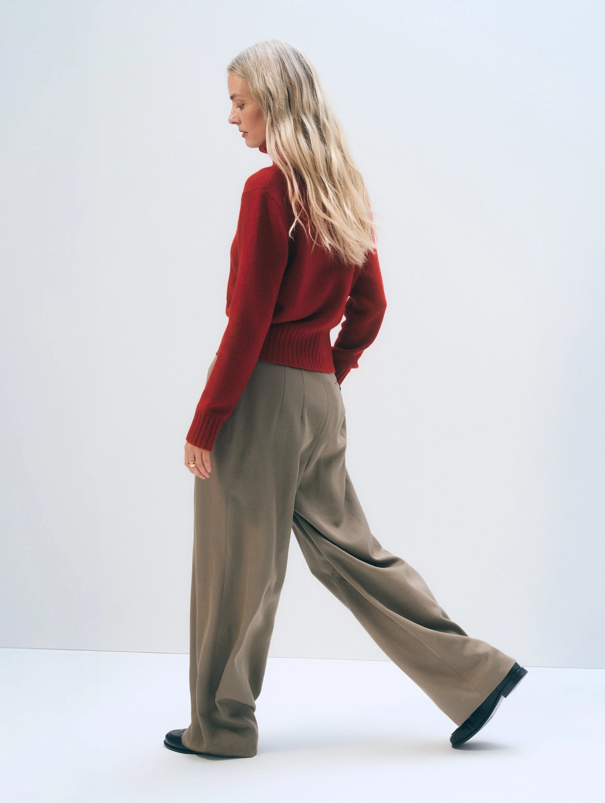 Cashmere Featherweight Turtleneck | Deep Crimson sold by White + Warren product image thumbnail 3