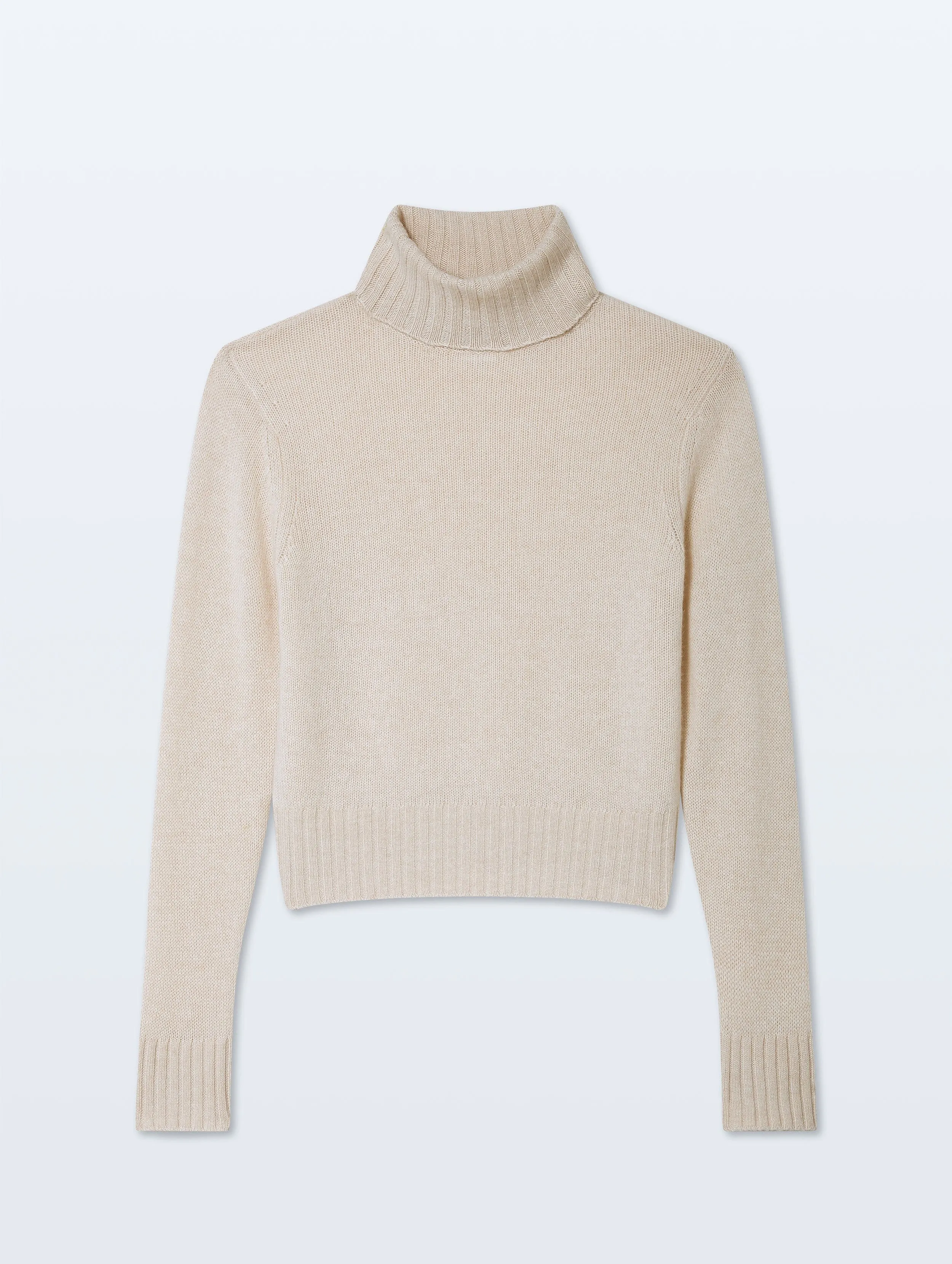 Cashmere Featherweight Turtleneck | Natural Heather sold by White + Warren product image thumbnail 4
