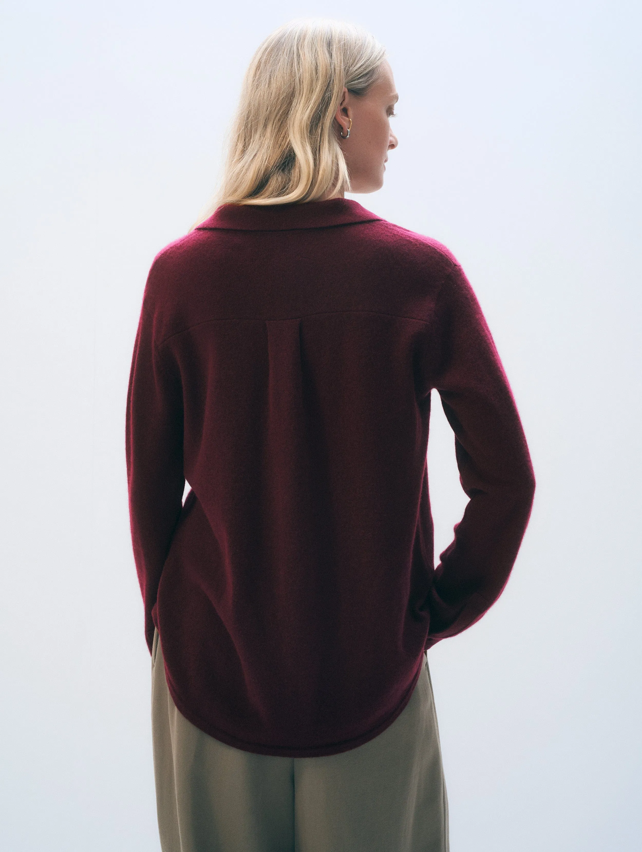 Cashmere Button Shirt | Sangria sold by White + Warren product image thumbnail 3