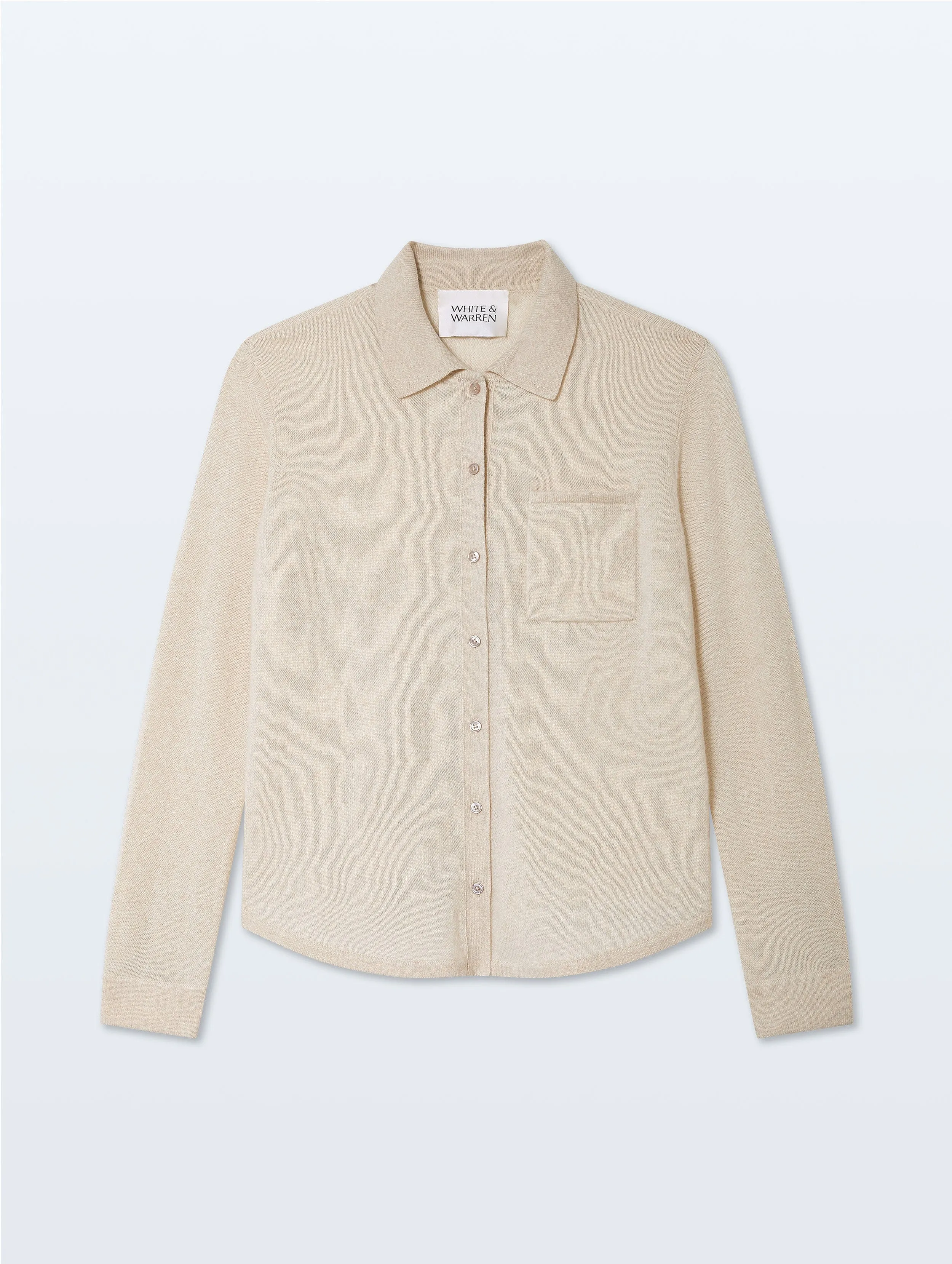 Cashmere Button Shirt | Natural Heather sold by White + Warren product image thumbnail 5