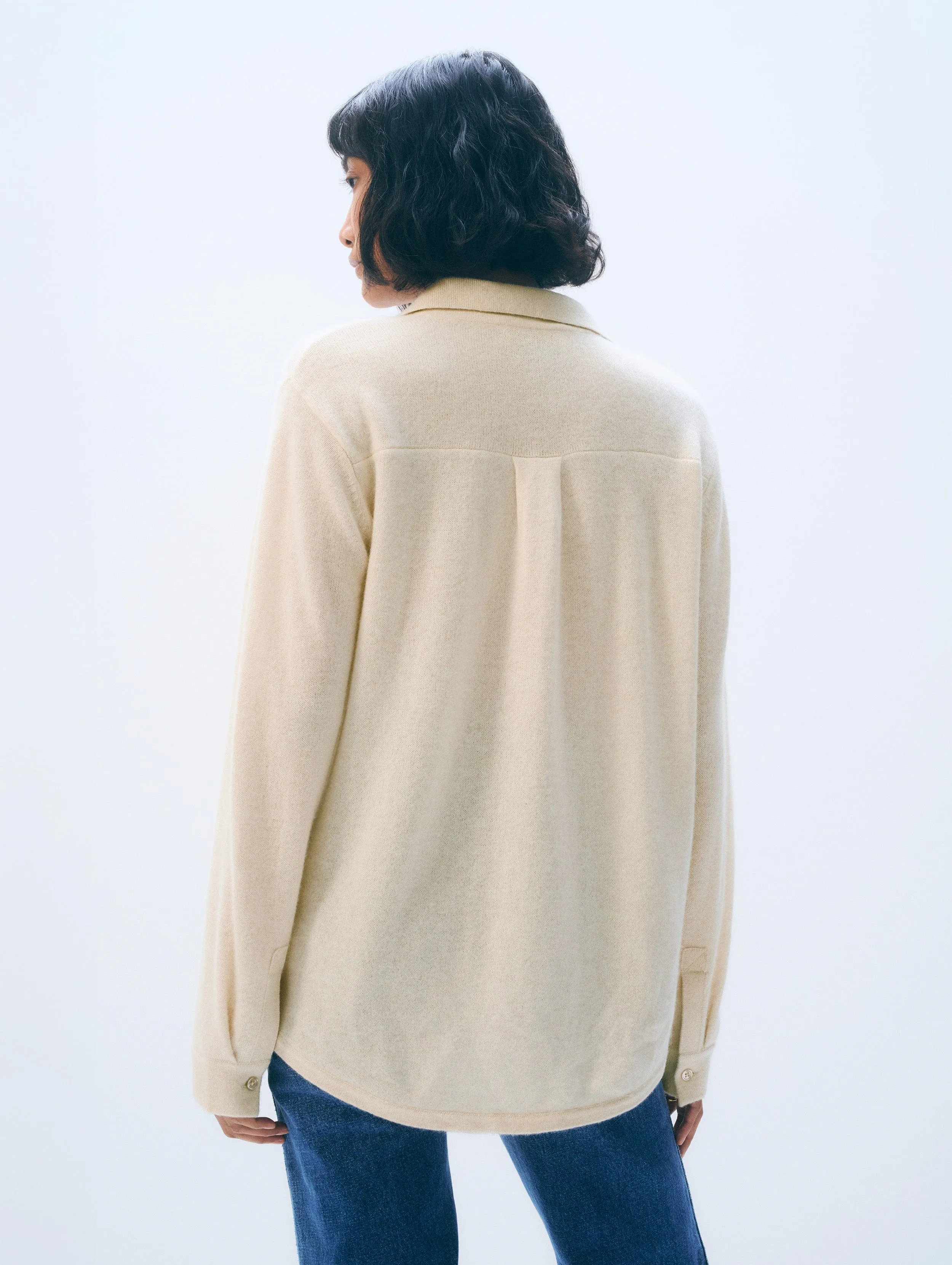 Cashmere Button Shirt | Natural Heather sold by White + Warren product image thumbnail 4