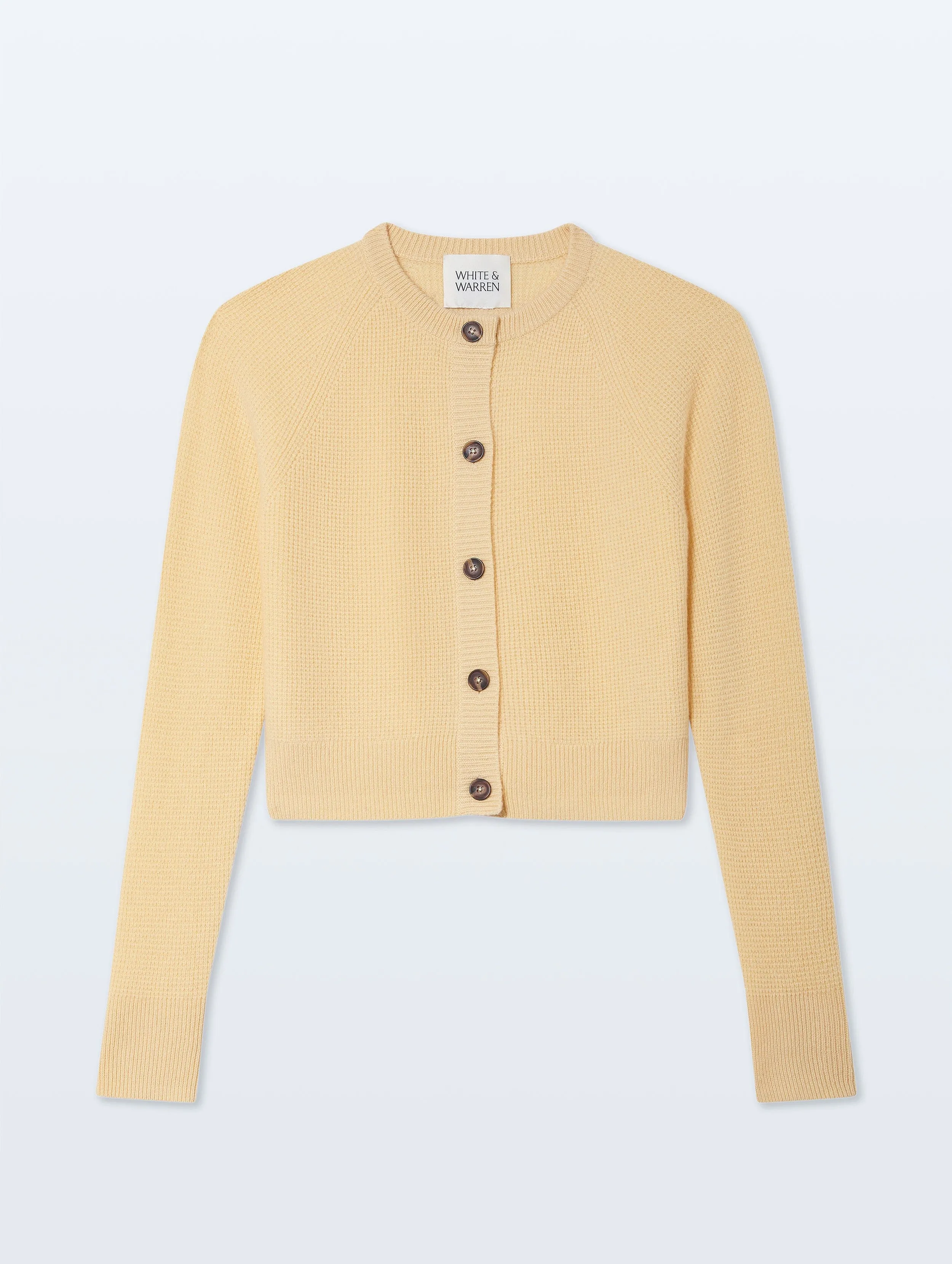 Cashmere Waffle Cardigan | Cornsilk sold by White + Warren product image thumbnail 4