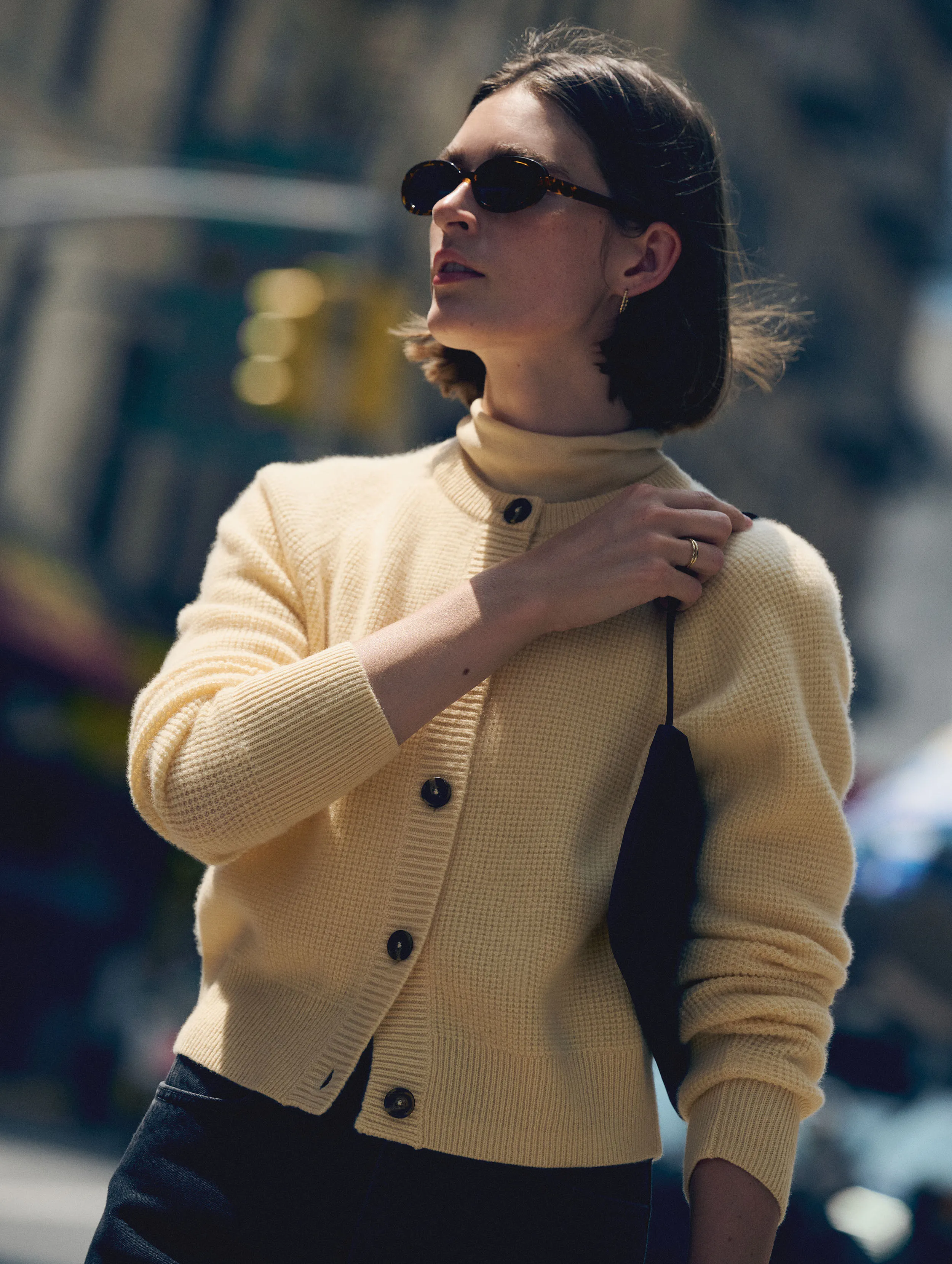 Cashmere Waffle Cardigan | Cornsilk sold by White + Warren product image thumbnail 2