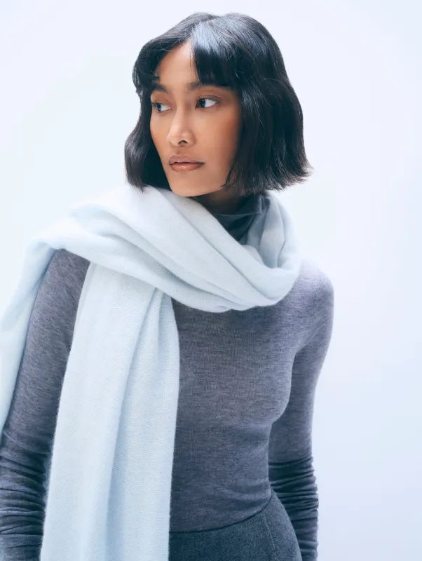 Cashmere Travel Wrap | Blue Mist Heather sold by White + Warren