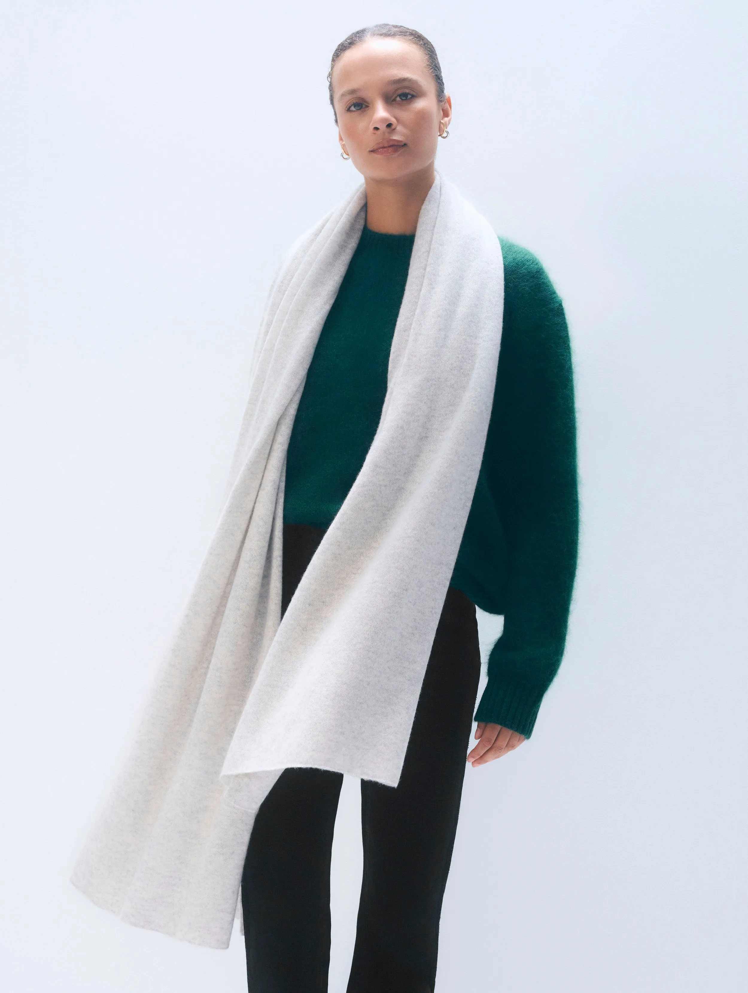 Cashmere Travel Wrap | Misty Grey Heather sold by White + Warren
