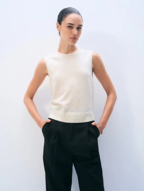 Cashmere Shell Tank Top | Soft White sold by White + Warren