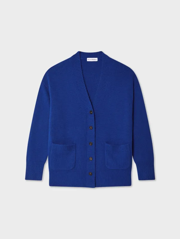 Cashmere Luxe Pocket Cardigan | Obsidian Blue sold by White + Warren