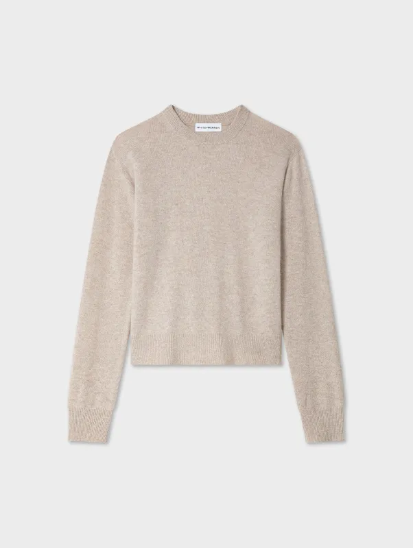 Cashmere Crewneck | Sandwisp Heather sold by White + Warren