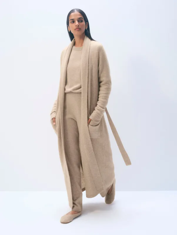 Cashmere Robe | Taupe Heather made by White + Warren