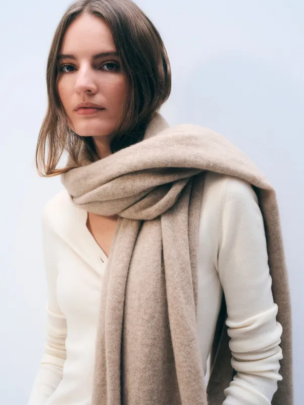 Cashmere Travel Wrap | Taupe Heather made by White + Warren
