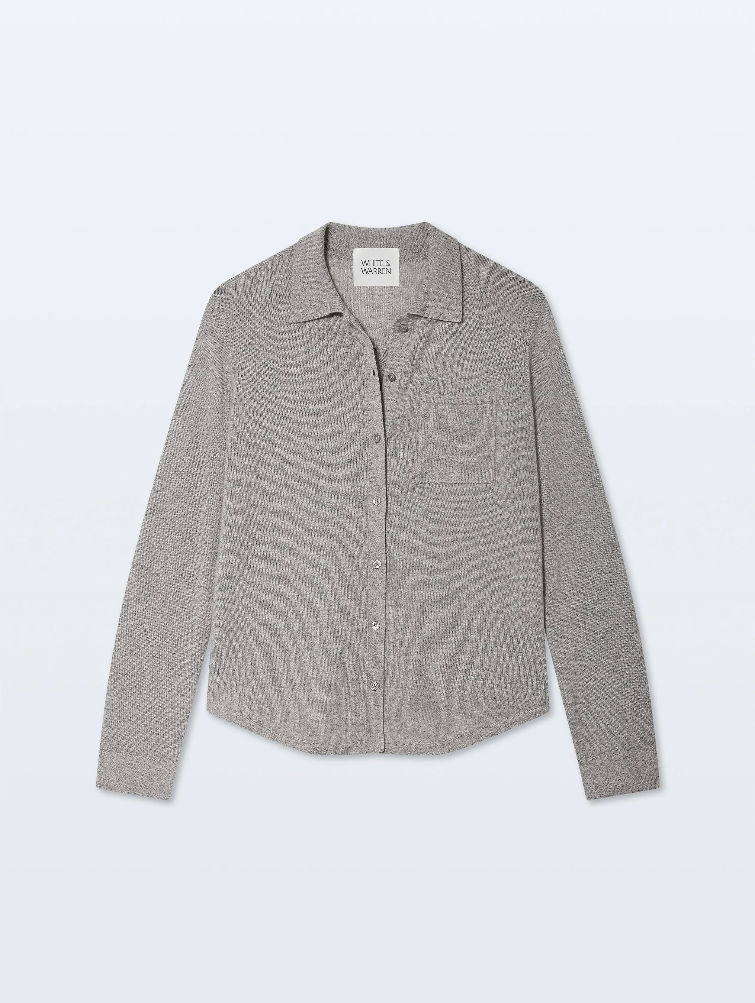 Cashmere Button Shirt | Grey Heather sold by White + Warren product image thumbnail 4