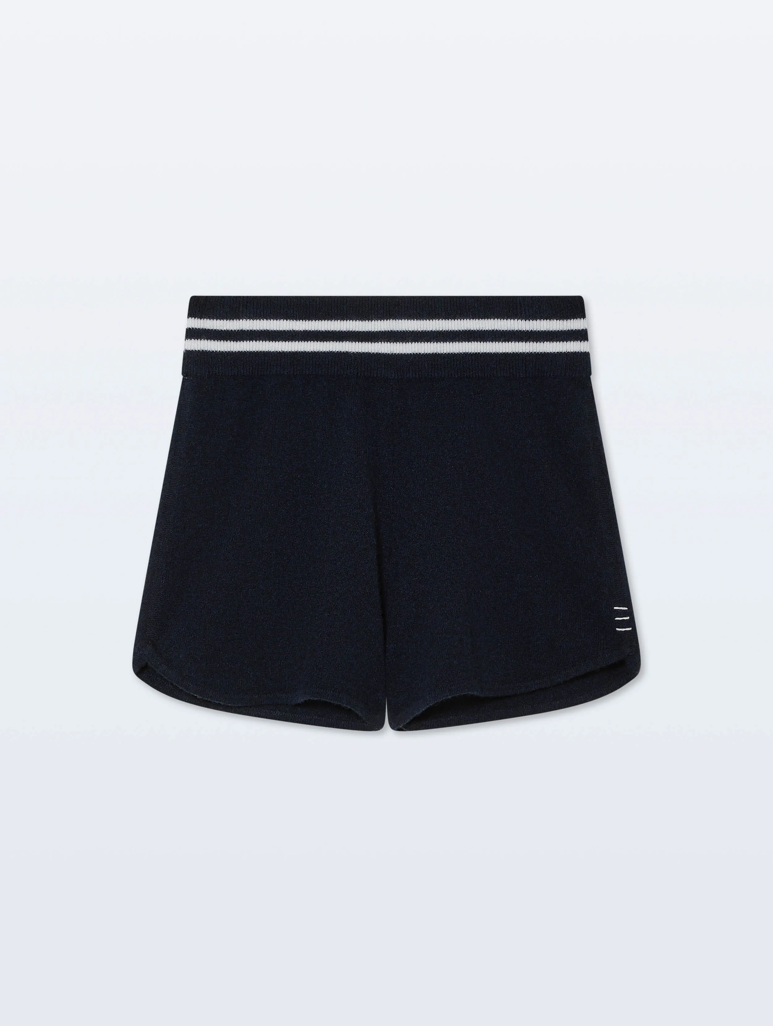 Cashmere Varsity Shorts | Deep Navy/Soft White sold by White + Warren product image thumbnail 4