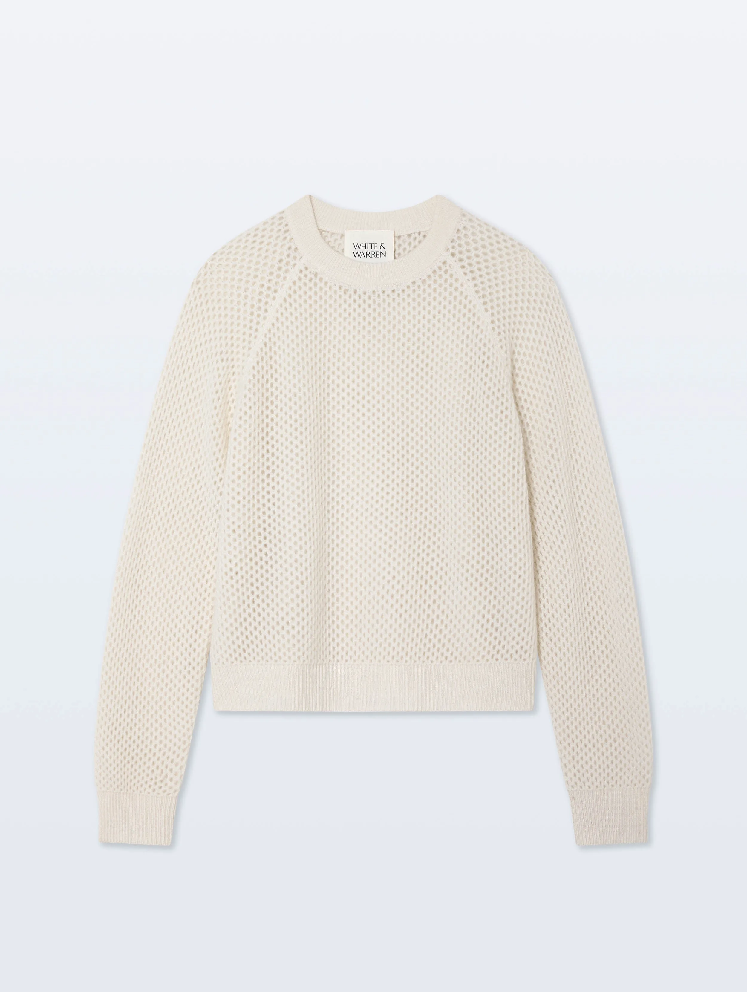 Cashmere Mesh Sweatshirt | Soft White sold by White + Warren product image thumbnail 3