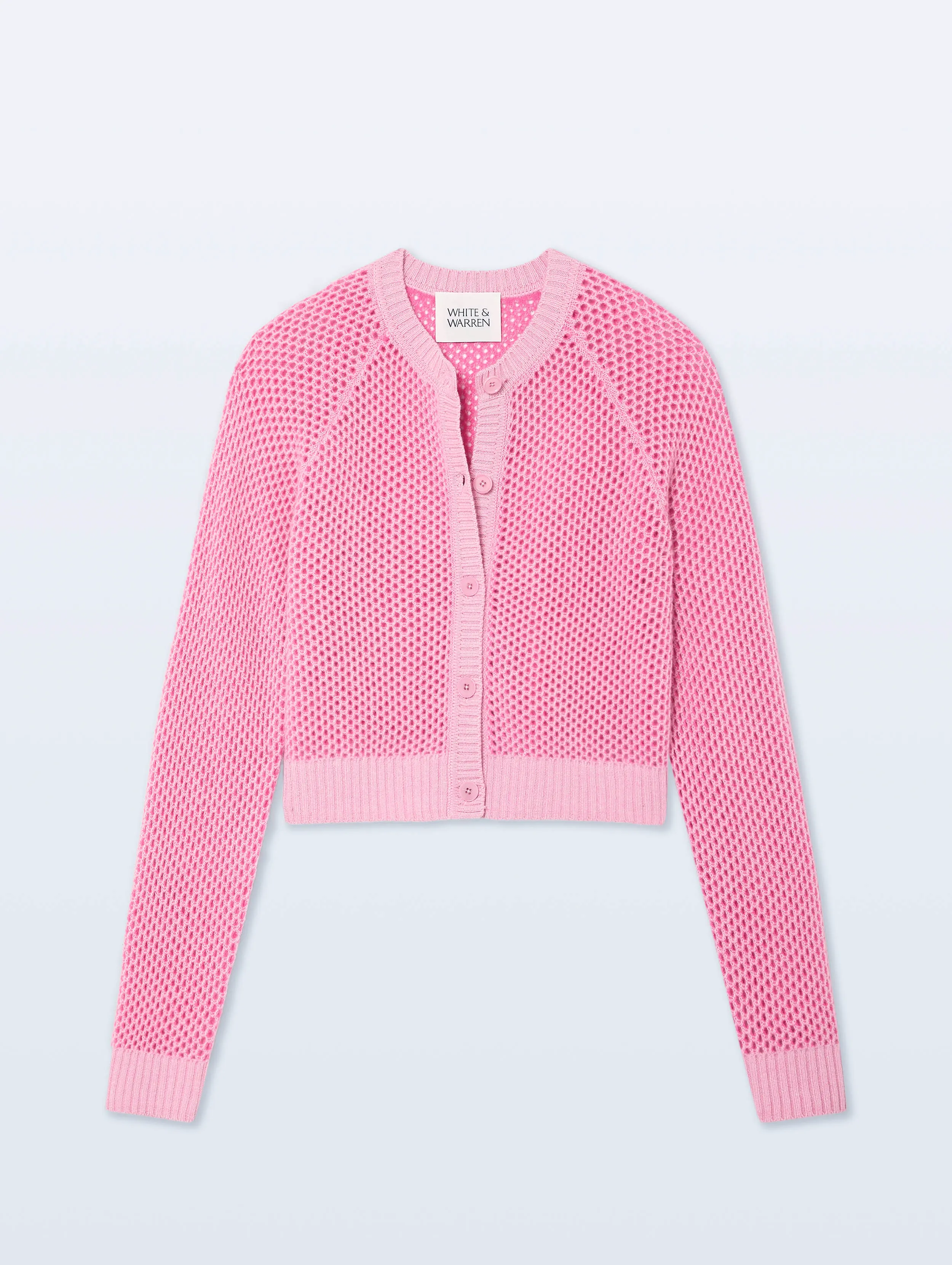 Cashmere Mesh Cardigan | Pink Buds sold by White + Warren product image thumbnail 3