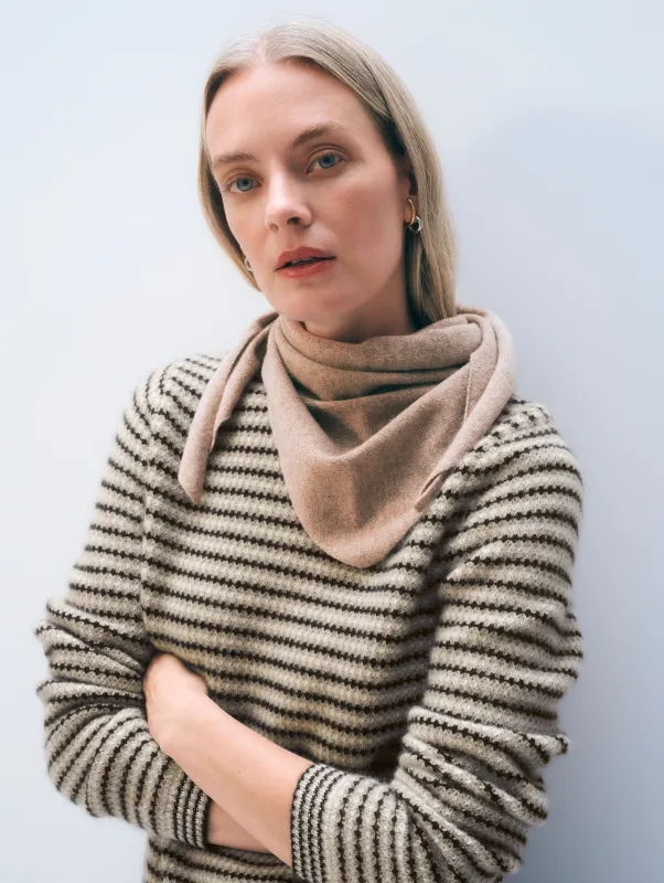 Cashmere Neckerchief | Muted Camel made by White + Warren