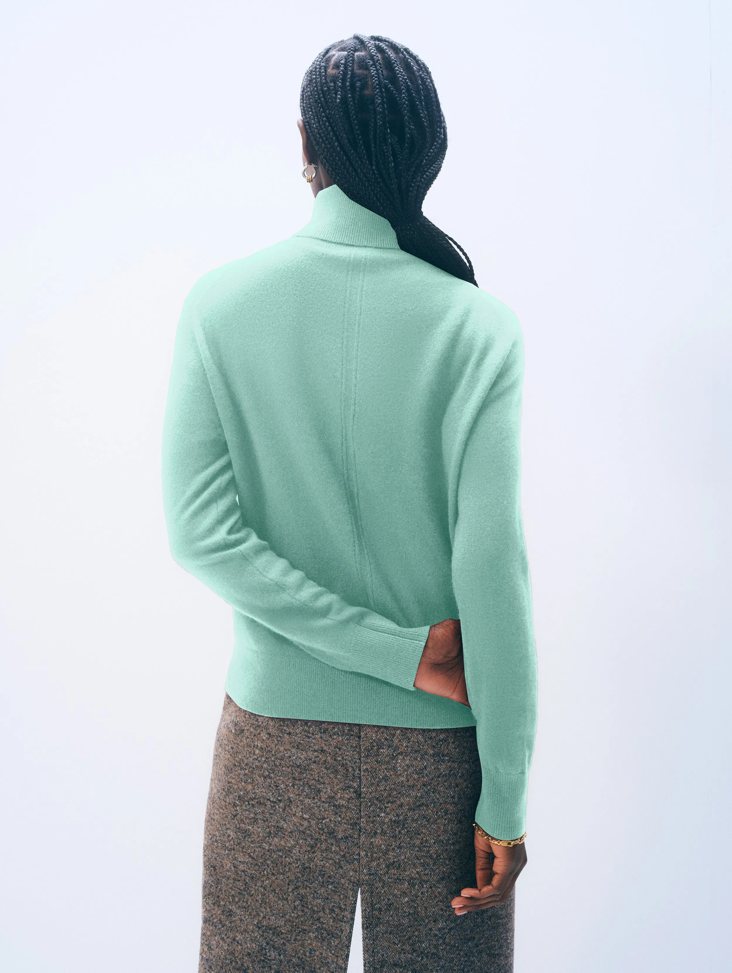 Cashmere Turtleneck | Spearmint sold by White + Warren product image thumbnail 2