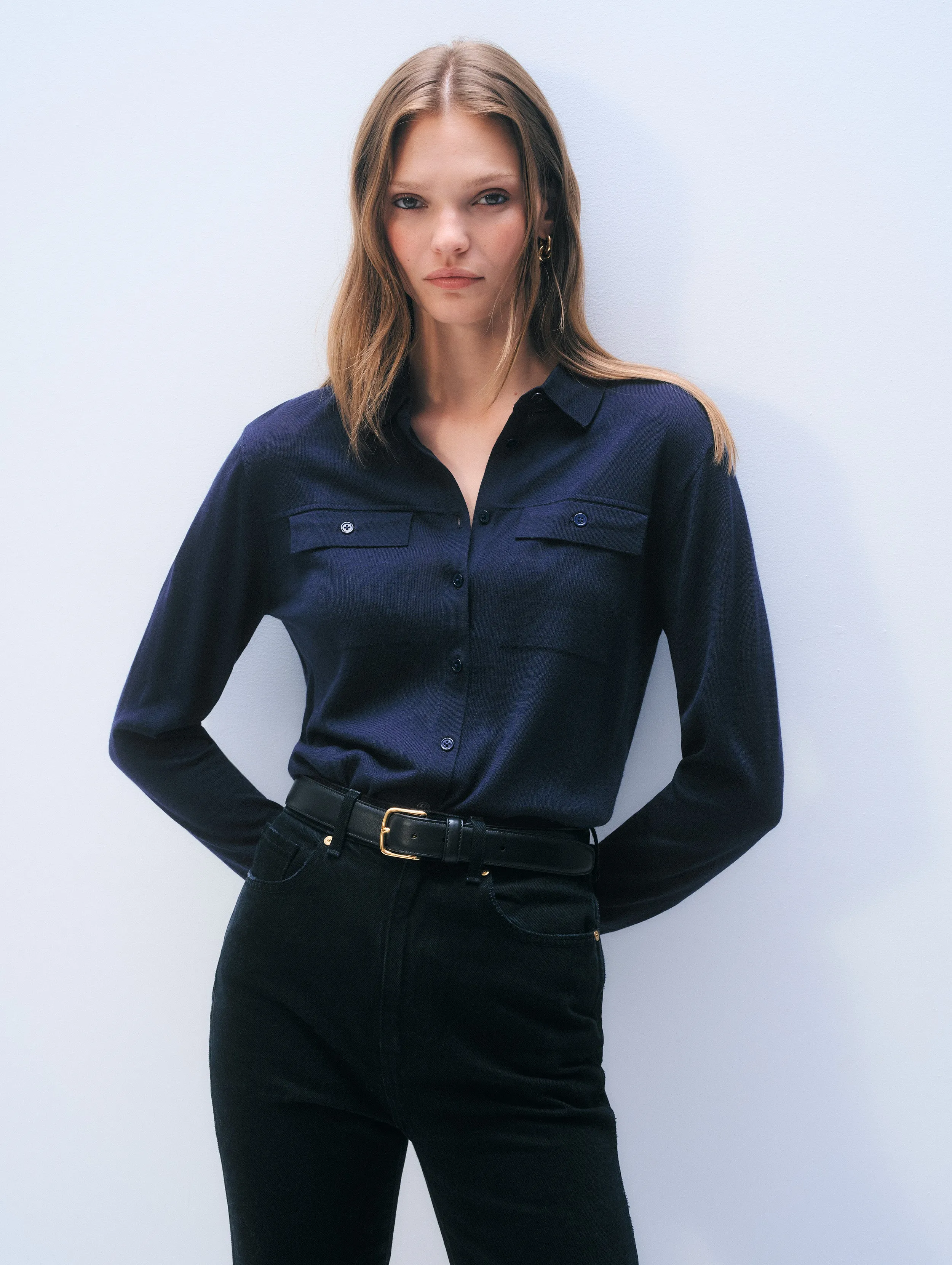 Superfine Merino Wool Shirt sold by White + Warren product image thumbnail 3