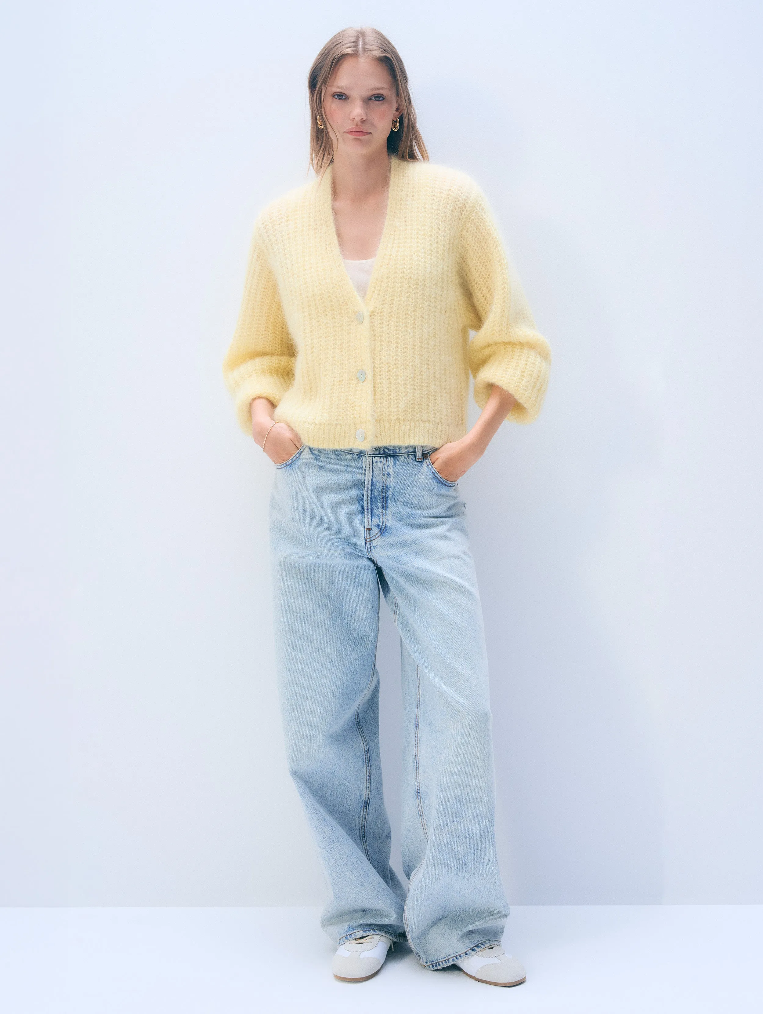 Mohair Luxe Open Cardigan | Lemonade sold by White + Warren product image thumbnail 3
