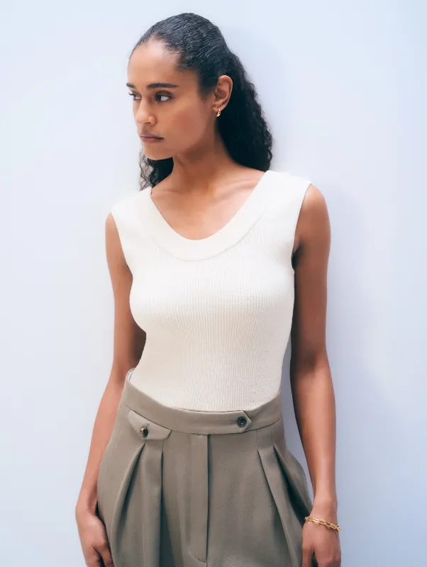 Superfine Merino Wool Tank Top | Ivory sold by White + Warren