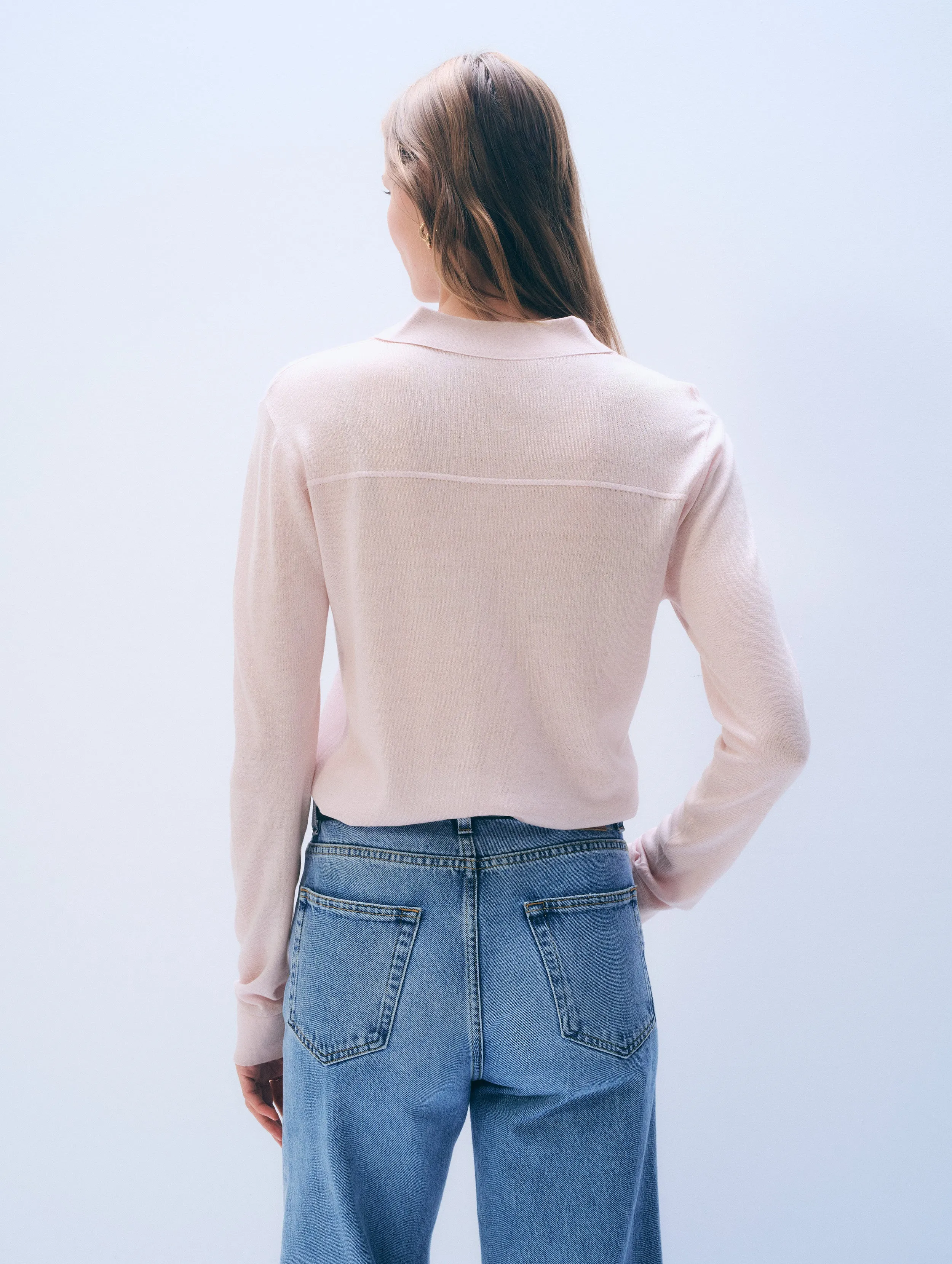 Superfine Merino Wool Shirt | Rosewater Pink sold by White + Warren product image thumbnail 3