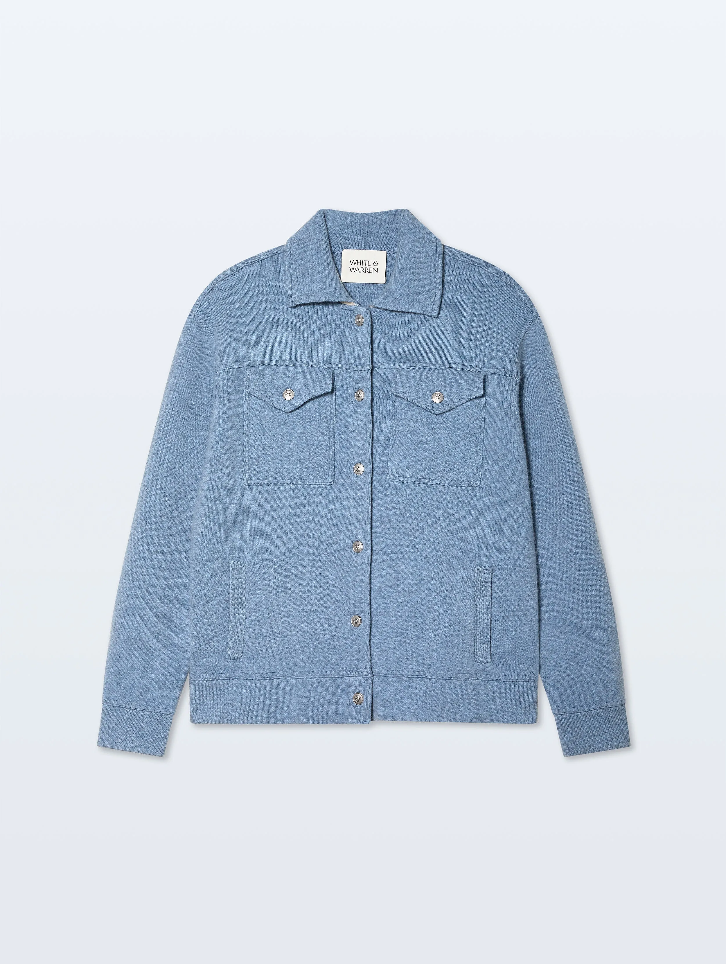 Cashmere Blend Chore Jacket | Soft Indigo sold by White + Warren product image thumbnail 4
