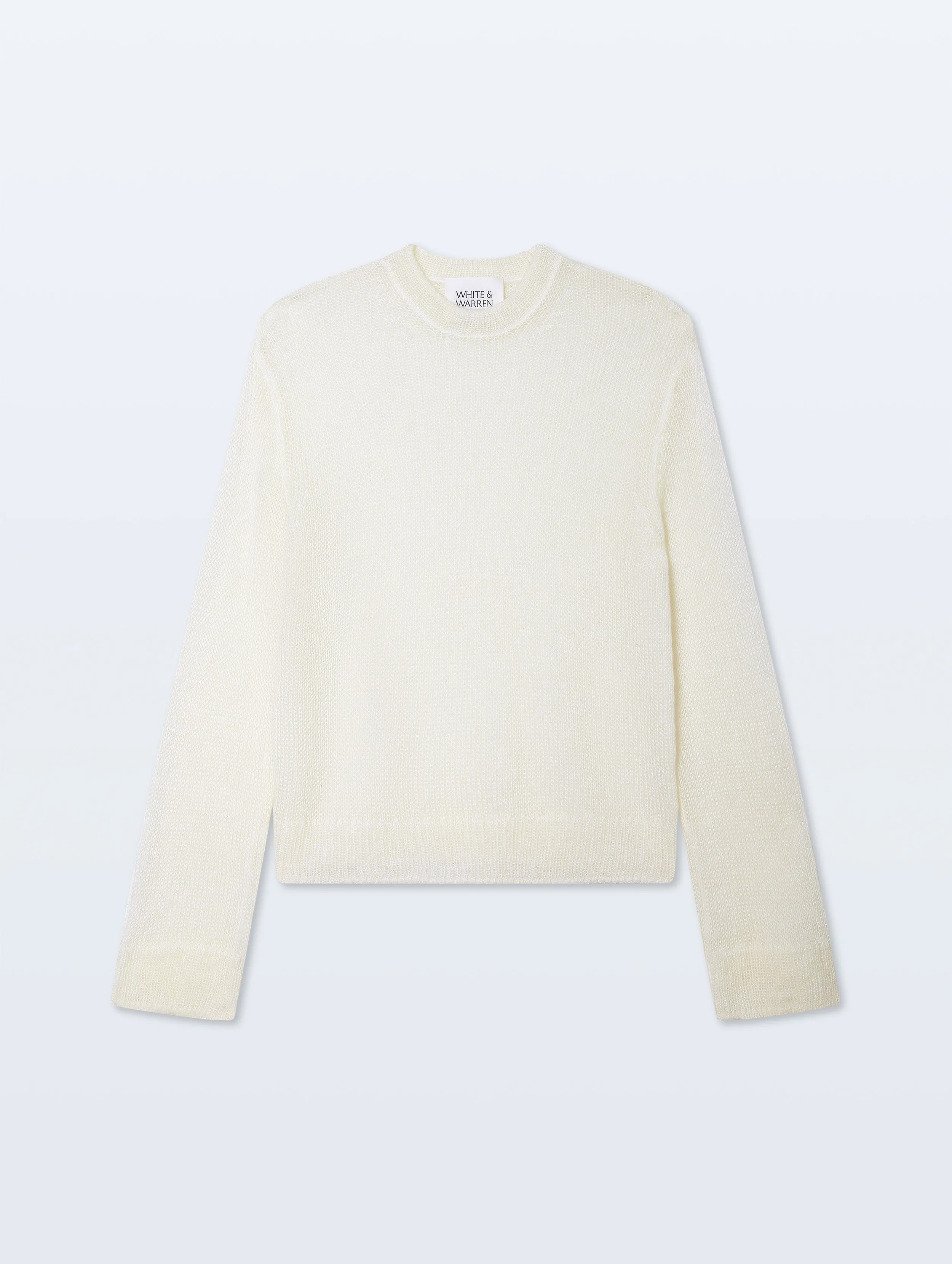 Mohair Luxe Oversized Crewneck | Ivory sold by White + Warren product image thumbnail 4
